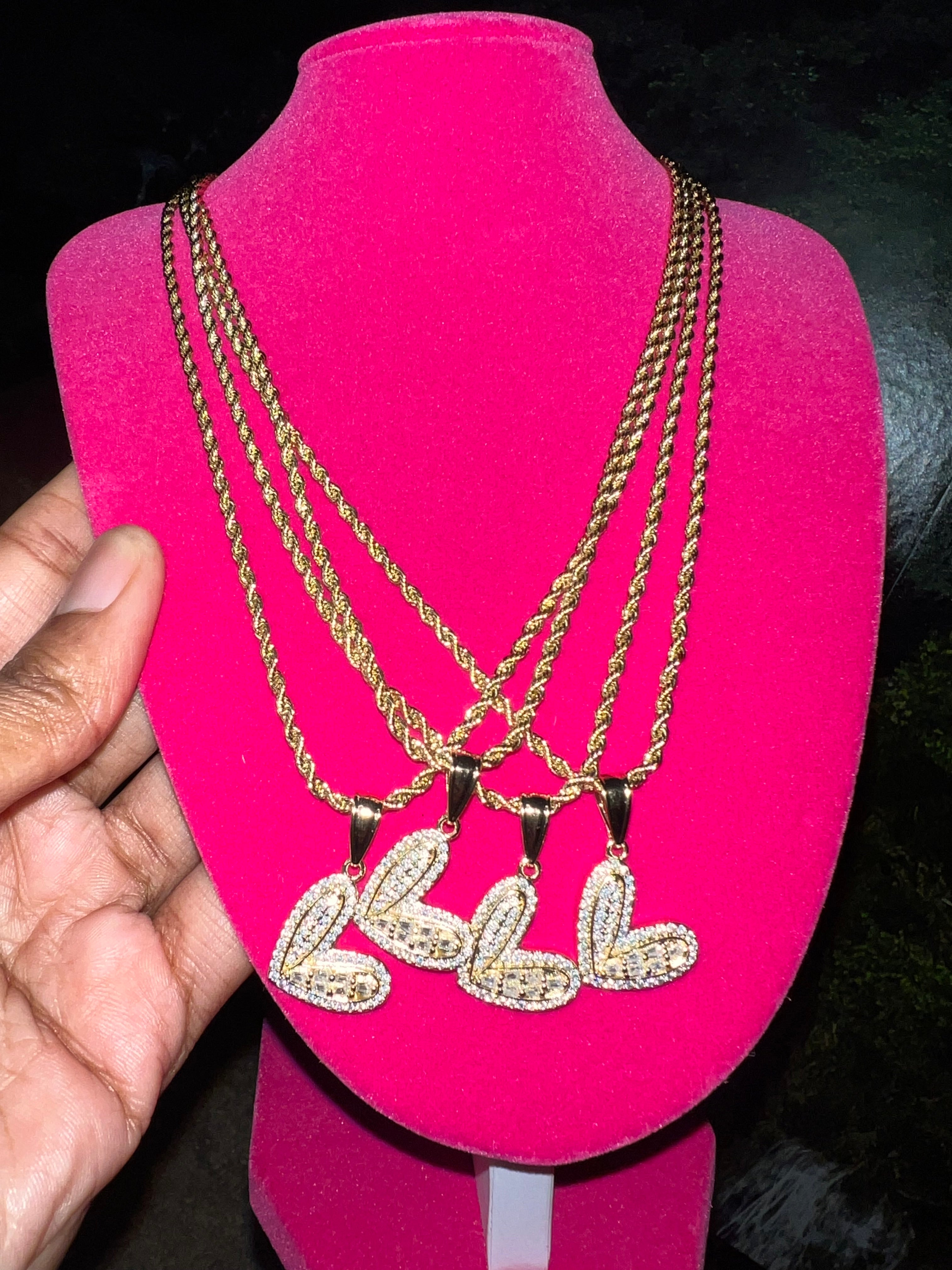 Bling heart necklace