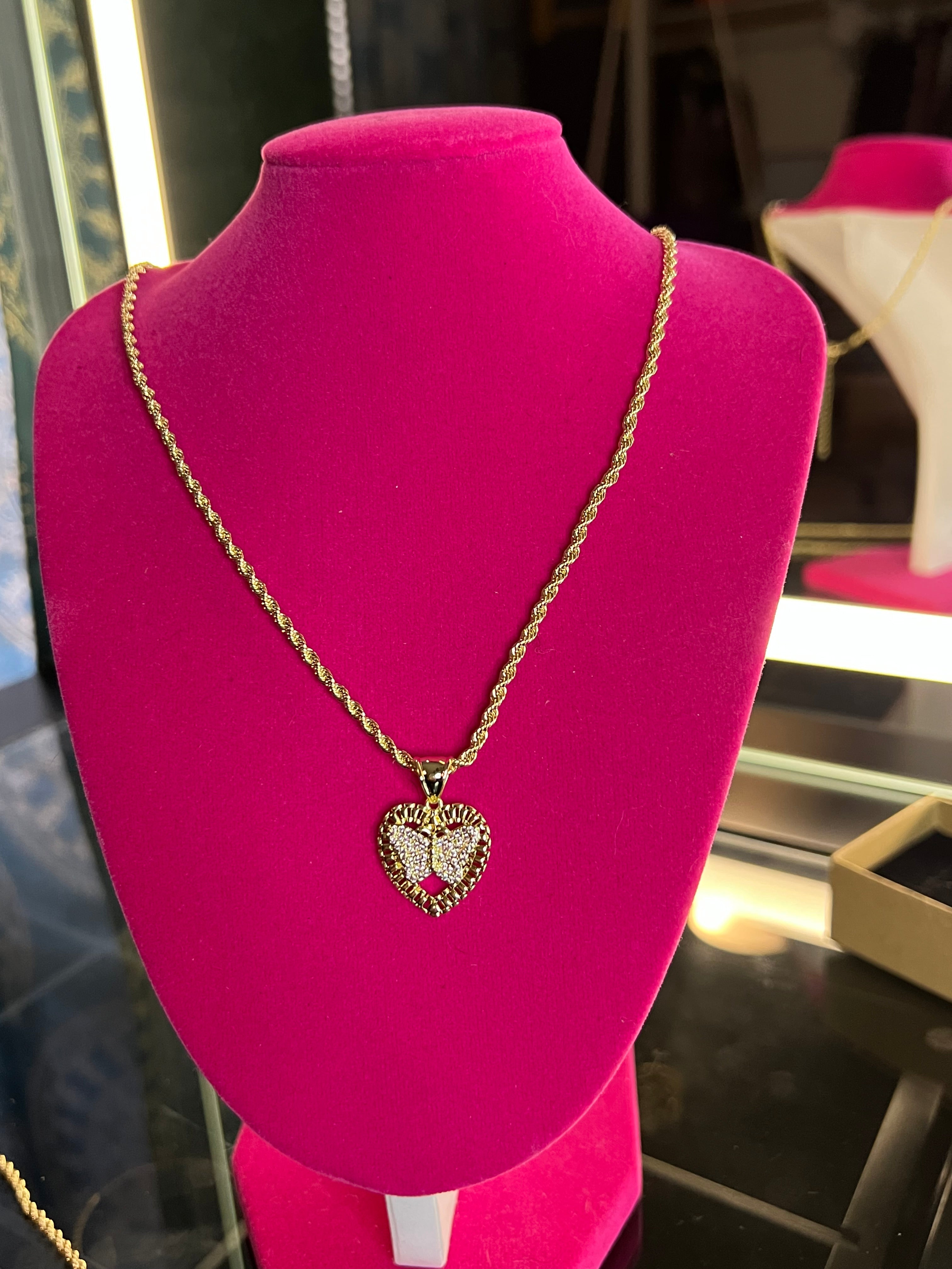 Bling Rolex butterfly necklace
