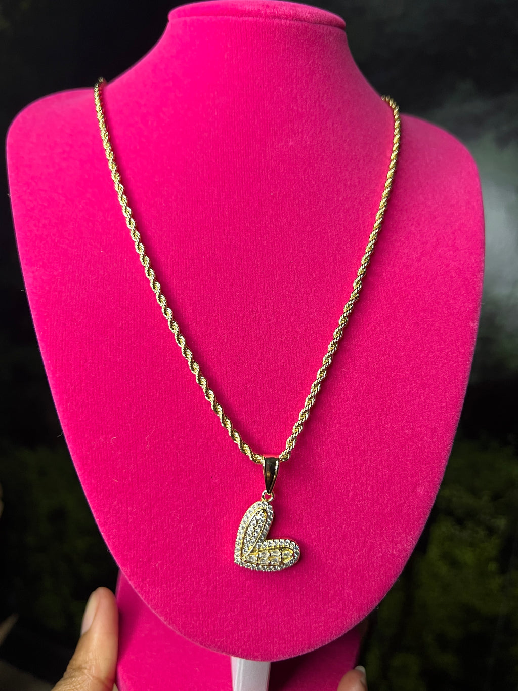 Bling heart necklace