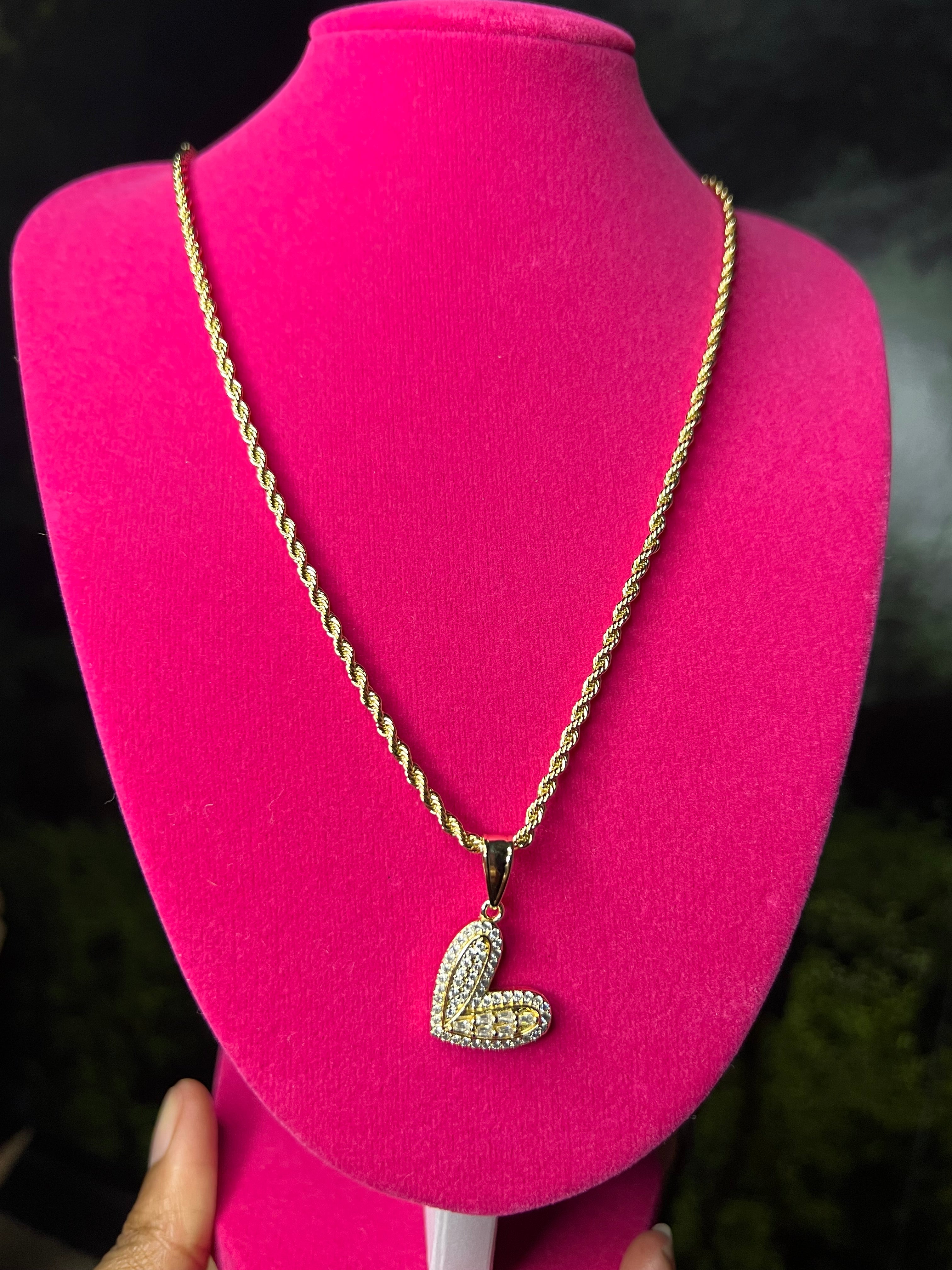 Bling heart necklace