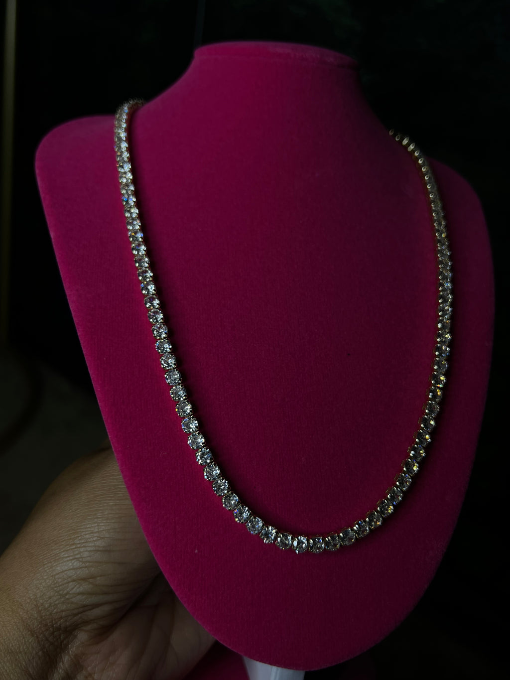 Gold tennis necklace 18 inch