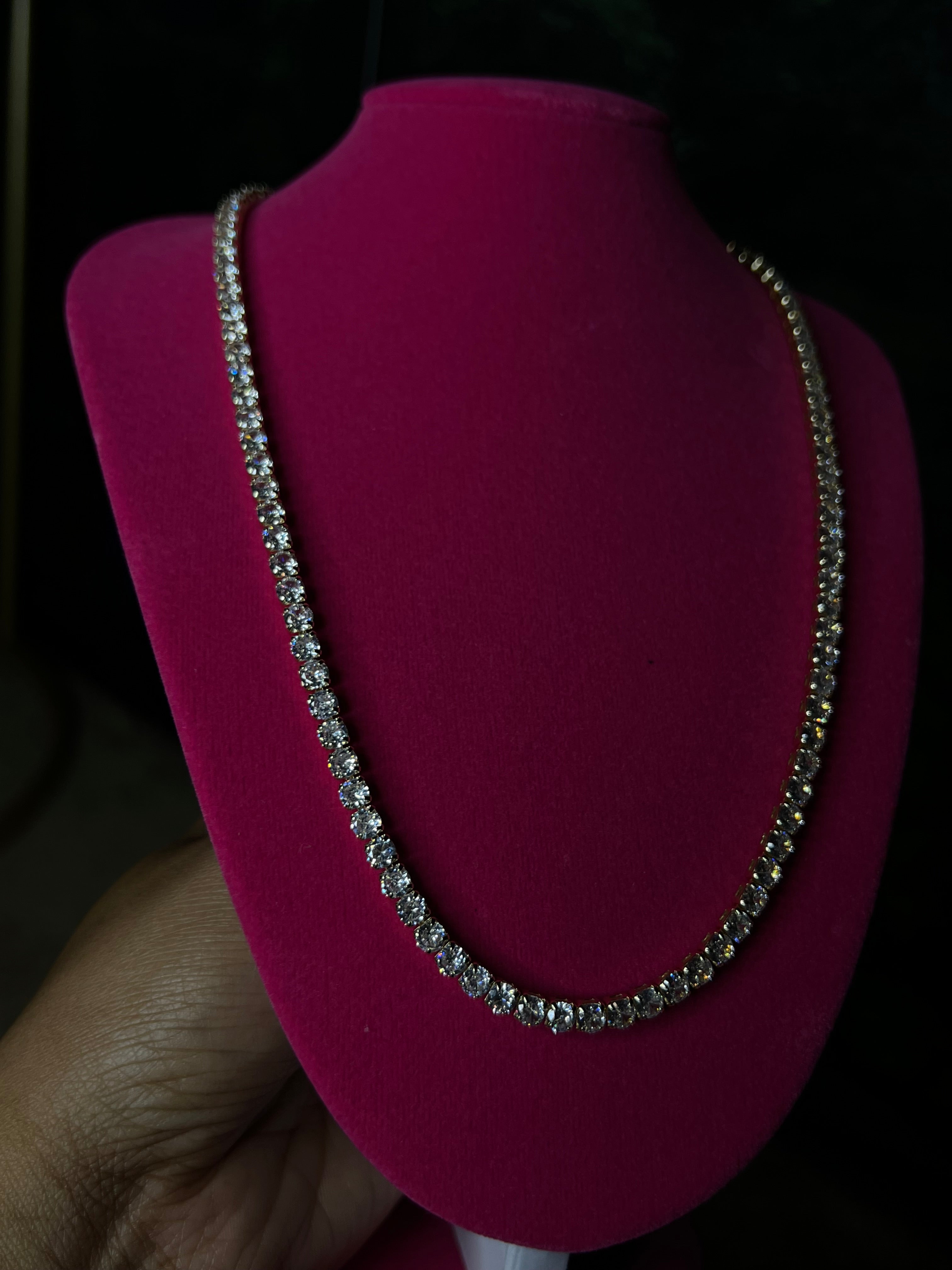 Gold tennis necklace 18 inch