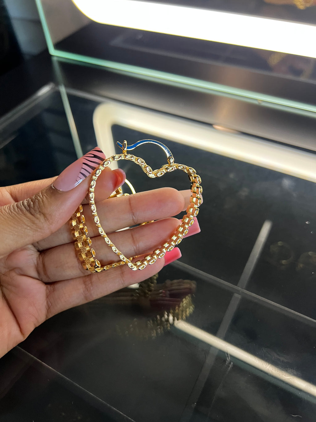 Large heart Rolex Hoops