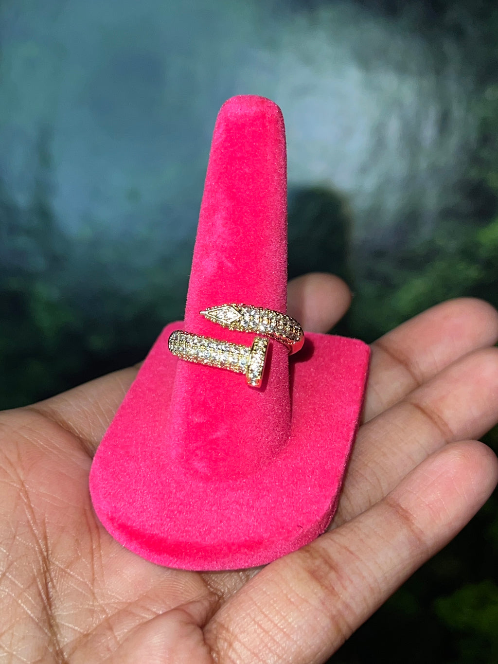 Bling Adjusted Nail ring