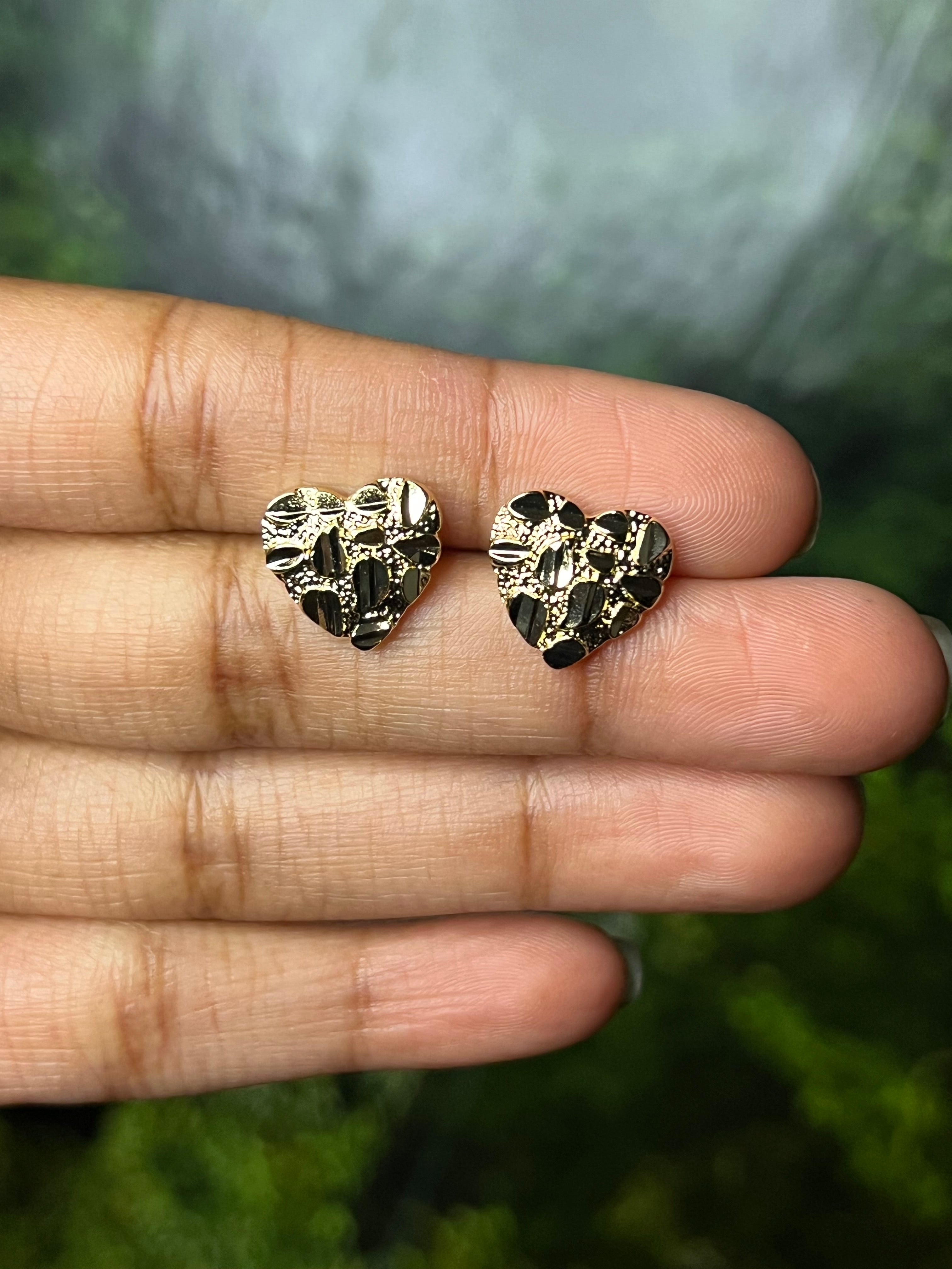 Heart nugget earrings