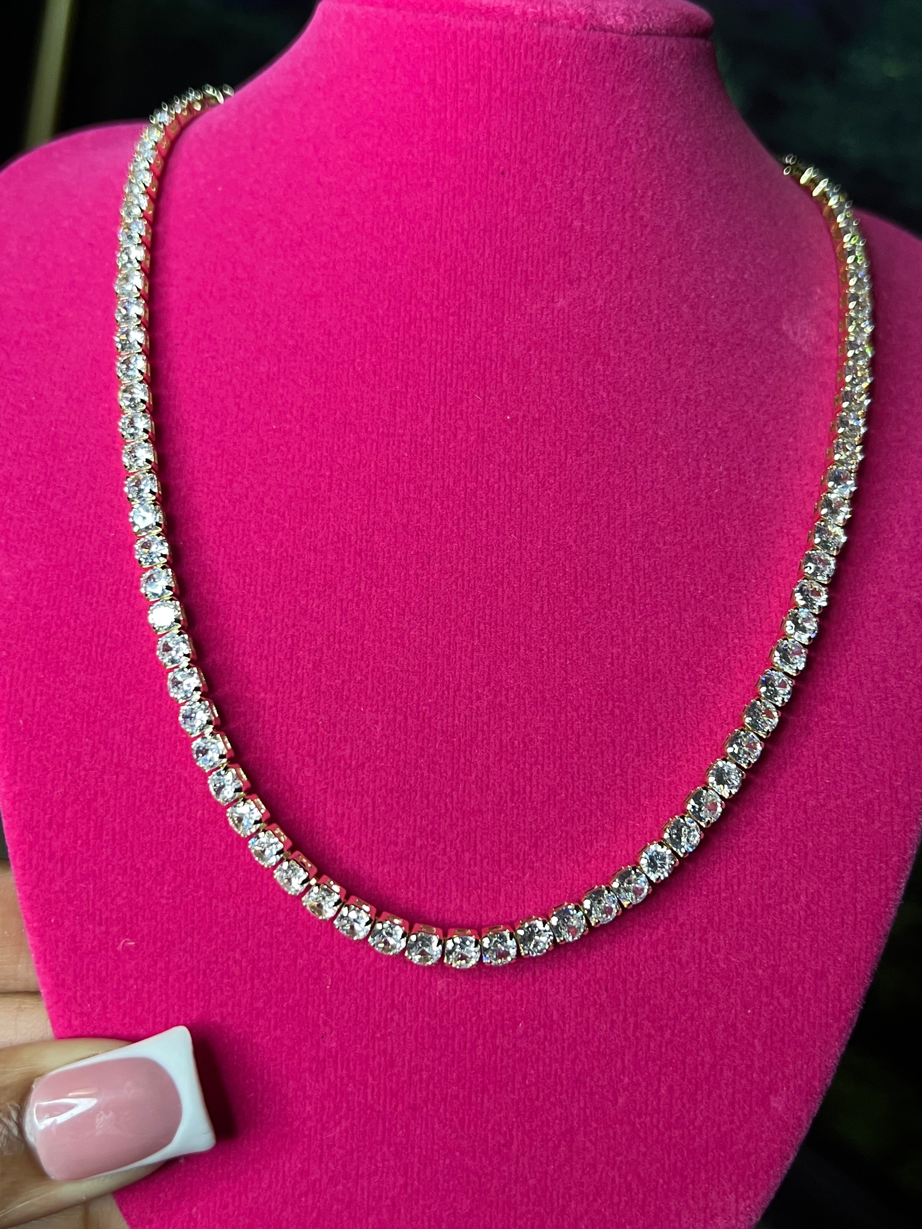 Gold tennis chain 16 inch