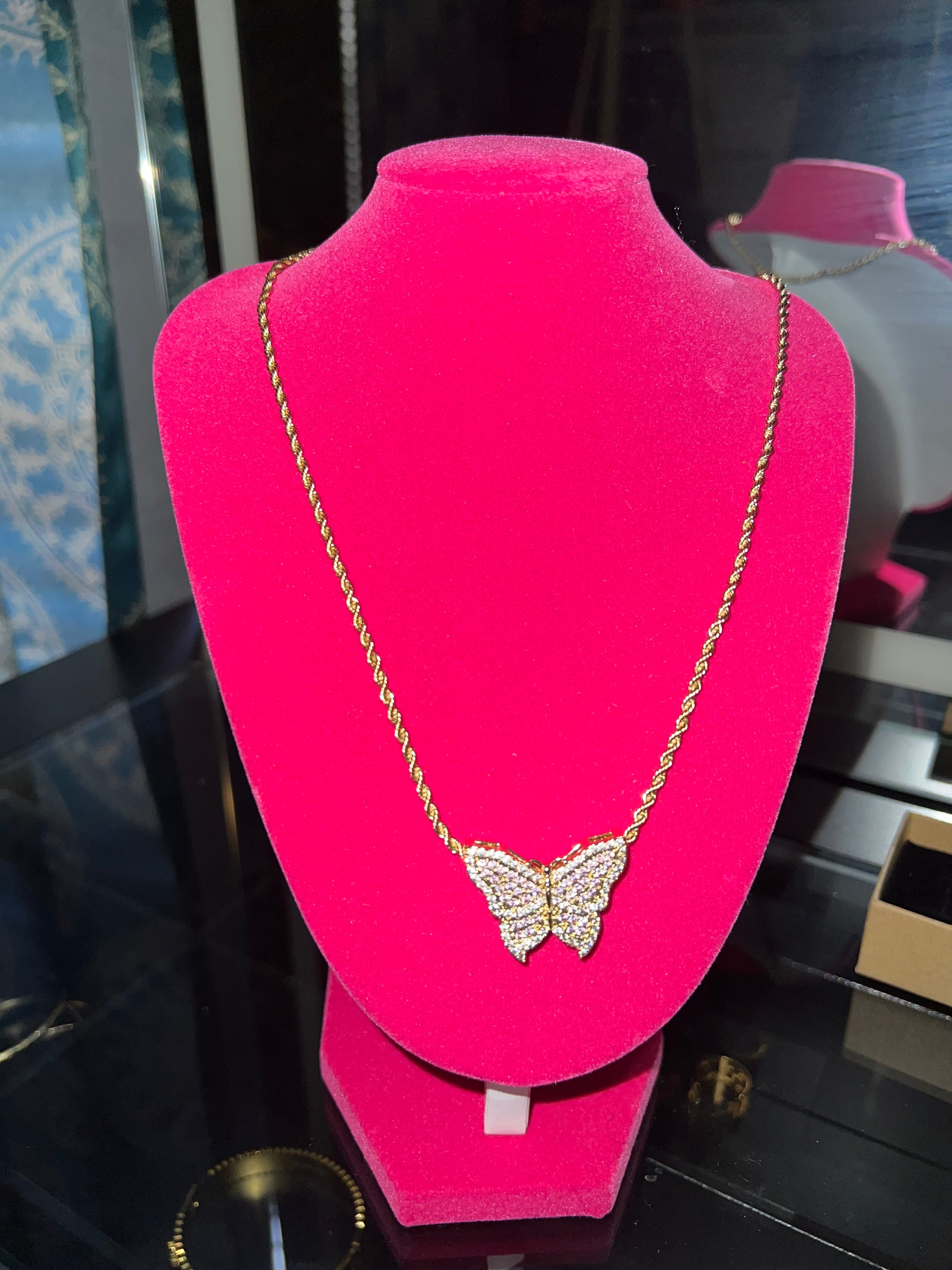 Bling butterfly rope chain