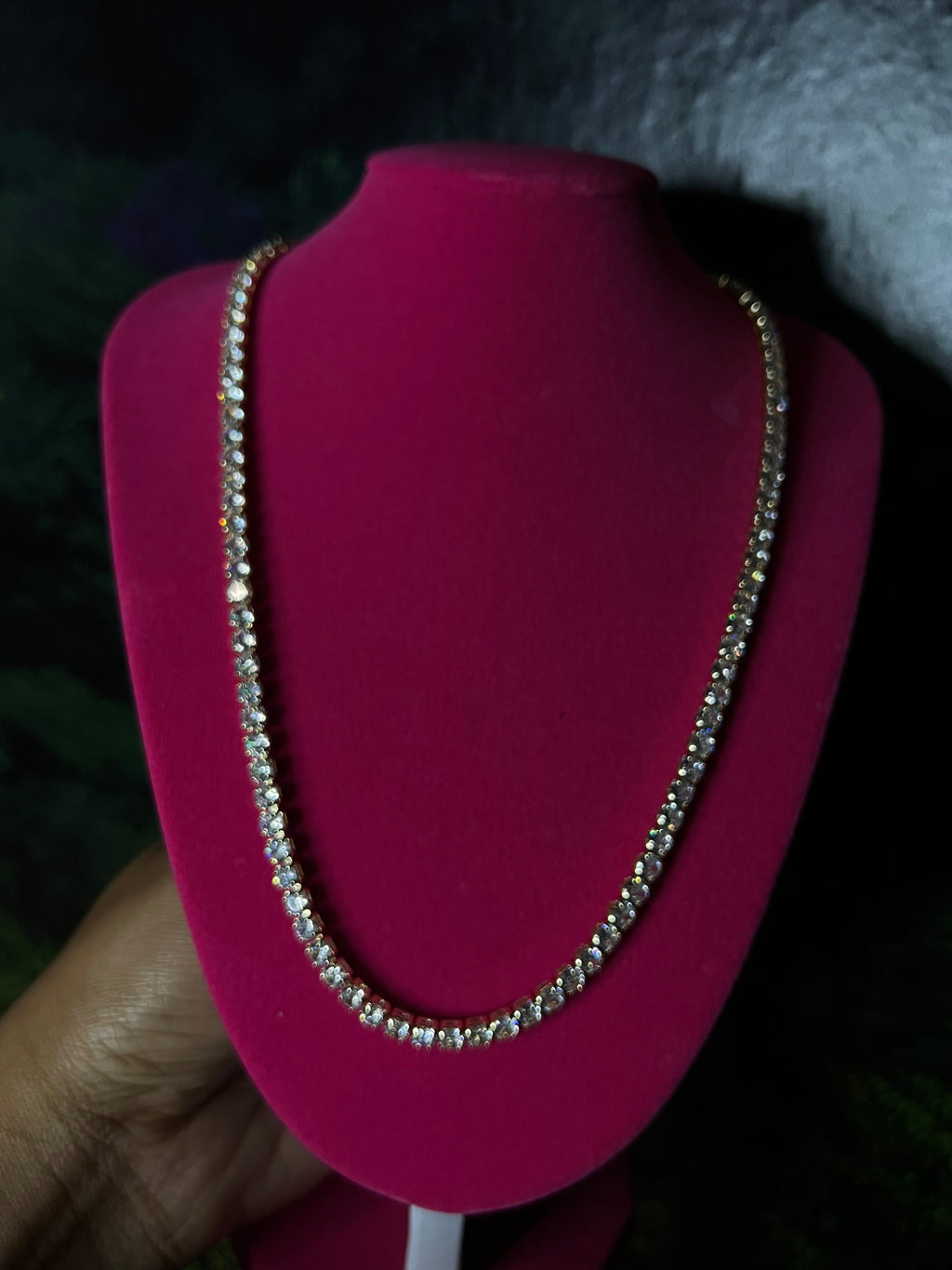 Gold tennis necklace 18 inch