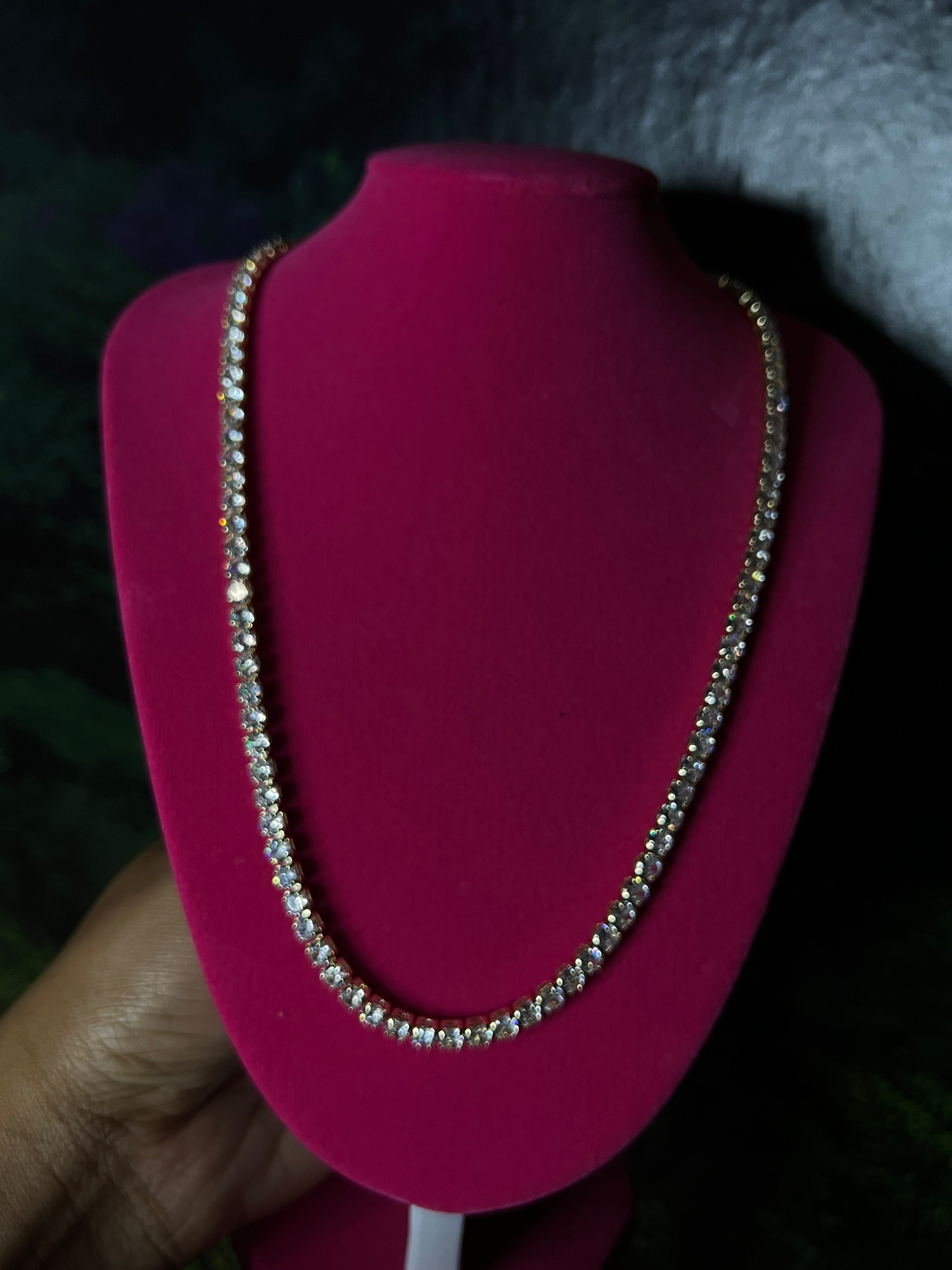 Gold tennis necklace 18 inch