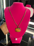 Gold kitty face necklace