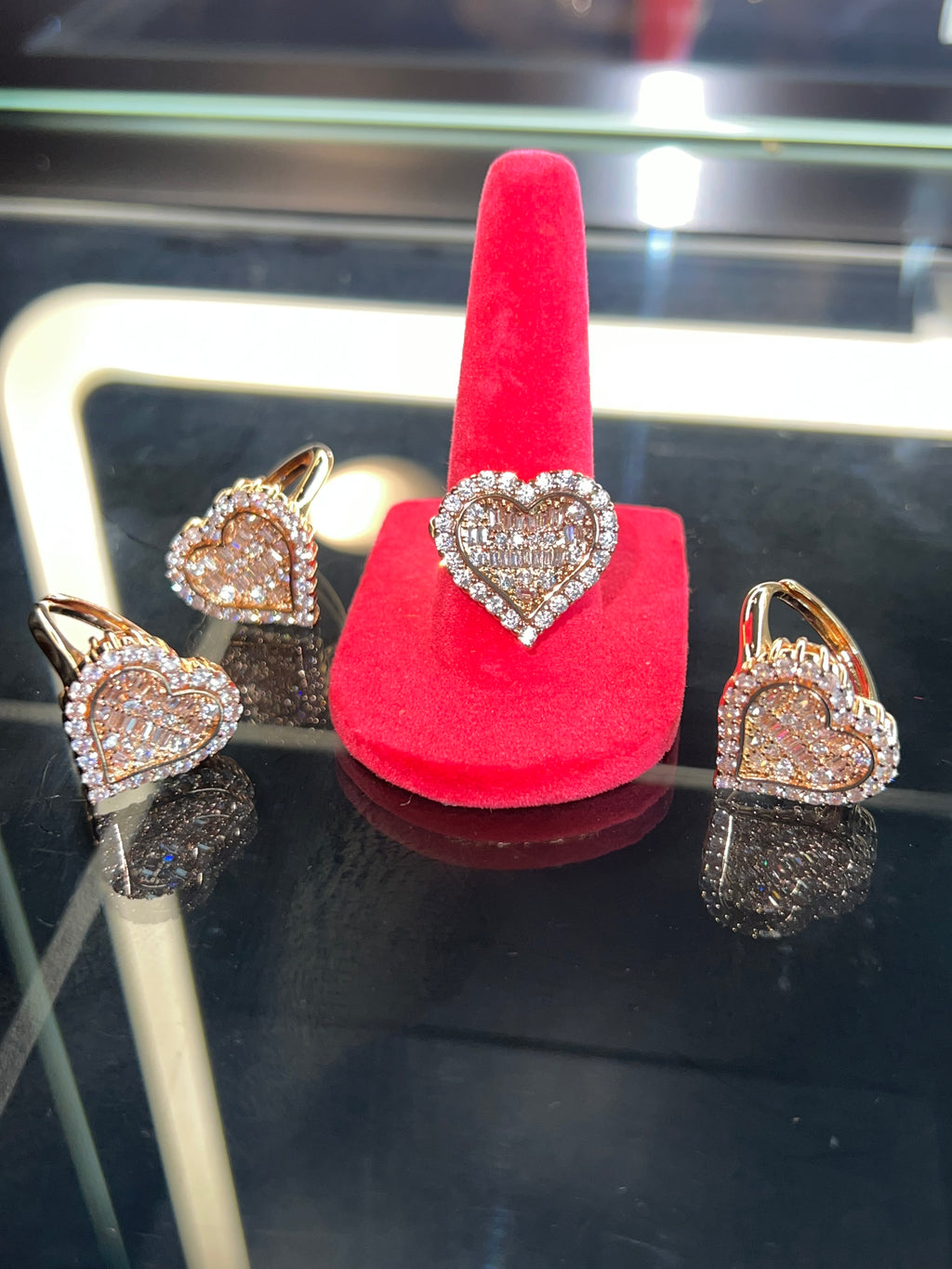 Full bling heart ring