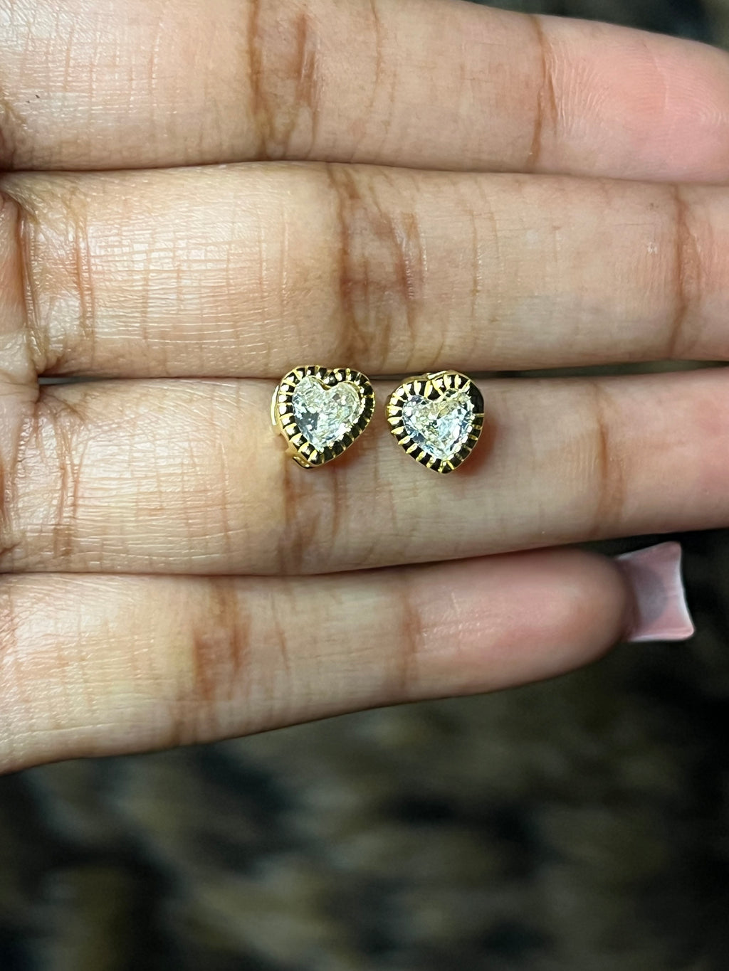 Bling heart earrings