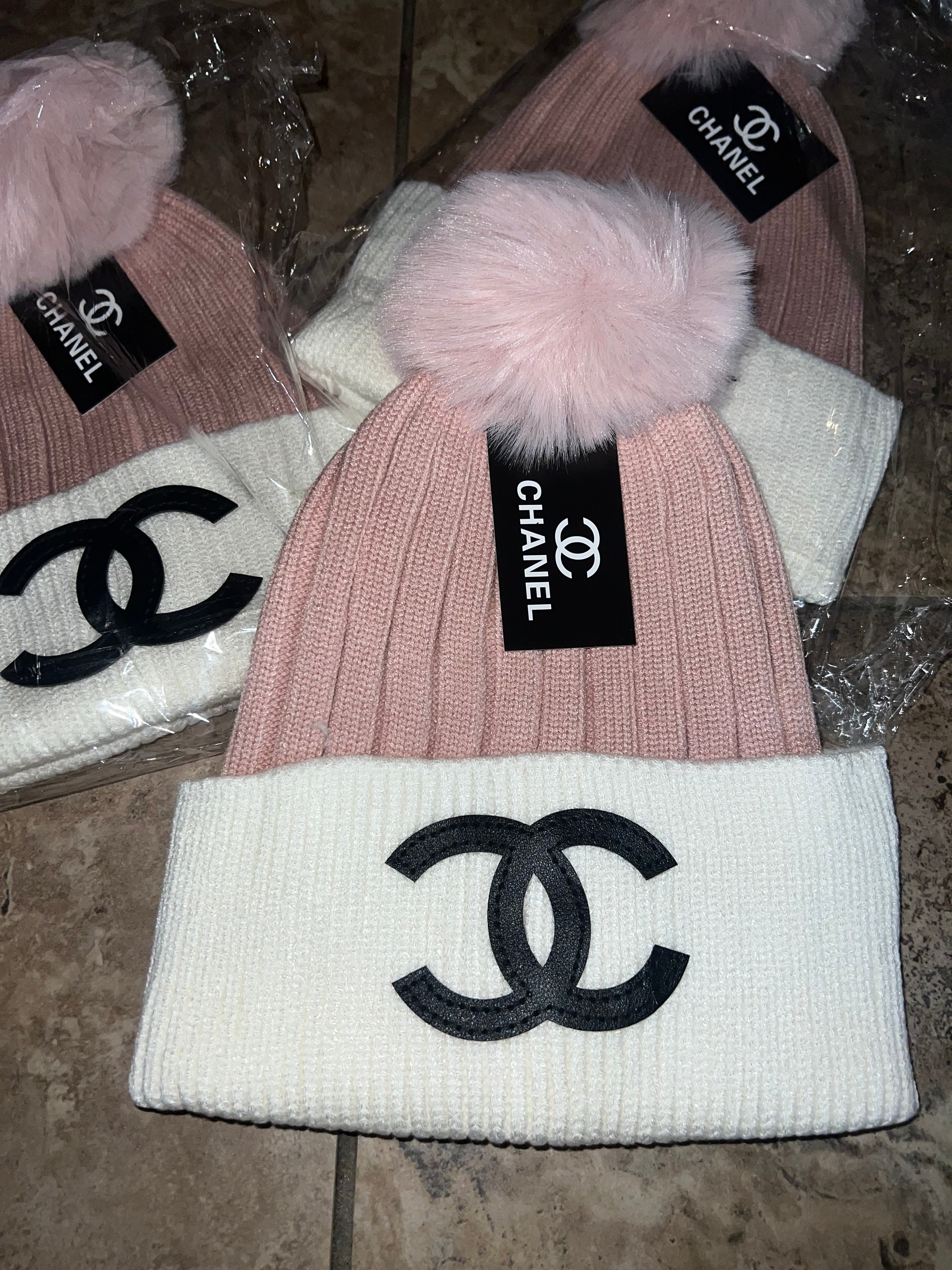 Pink C beanie