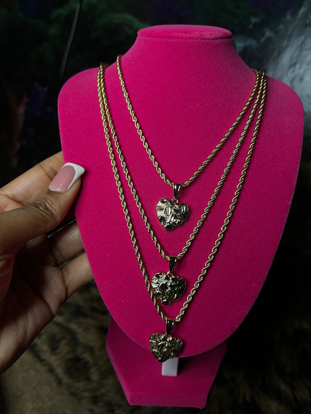 Nugget heart necklace