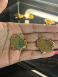 Bamboo heart kitty earrings