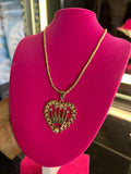 Rolex heart necklace with diamonds