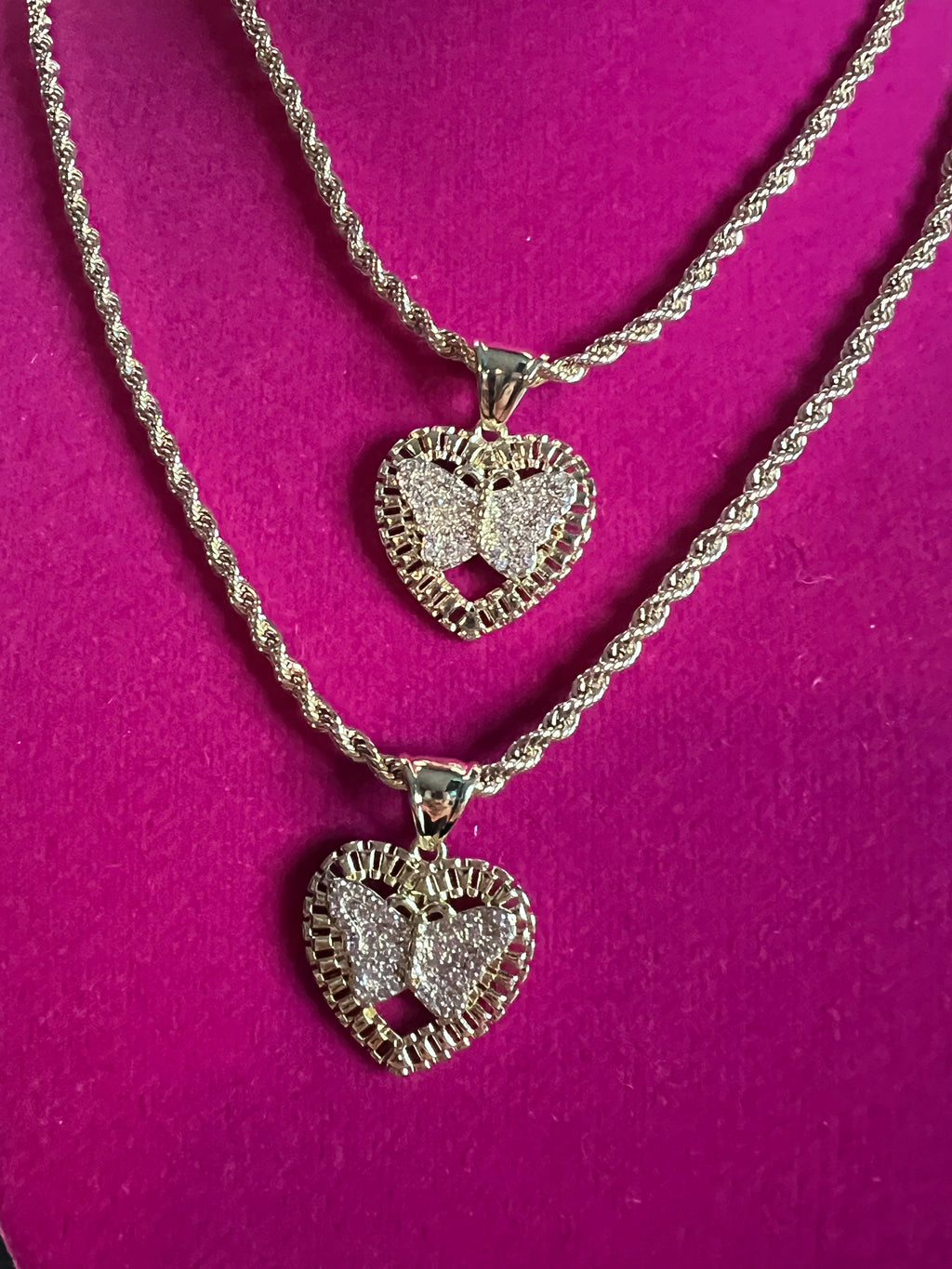 Bling Rolex butterfly necklace