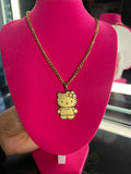 Gold kitty necklace (full body)