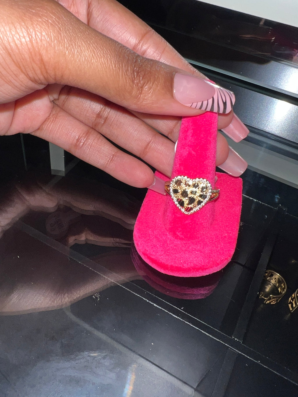 Bling nugget heart ring