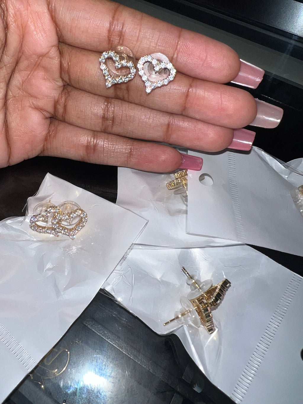 Diamond heart earrings