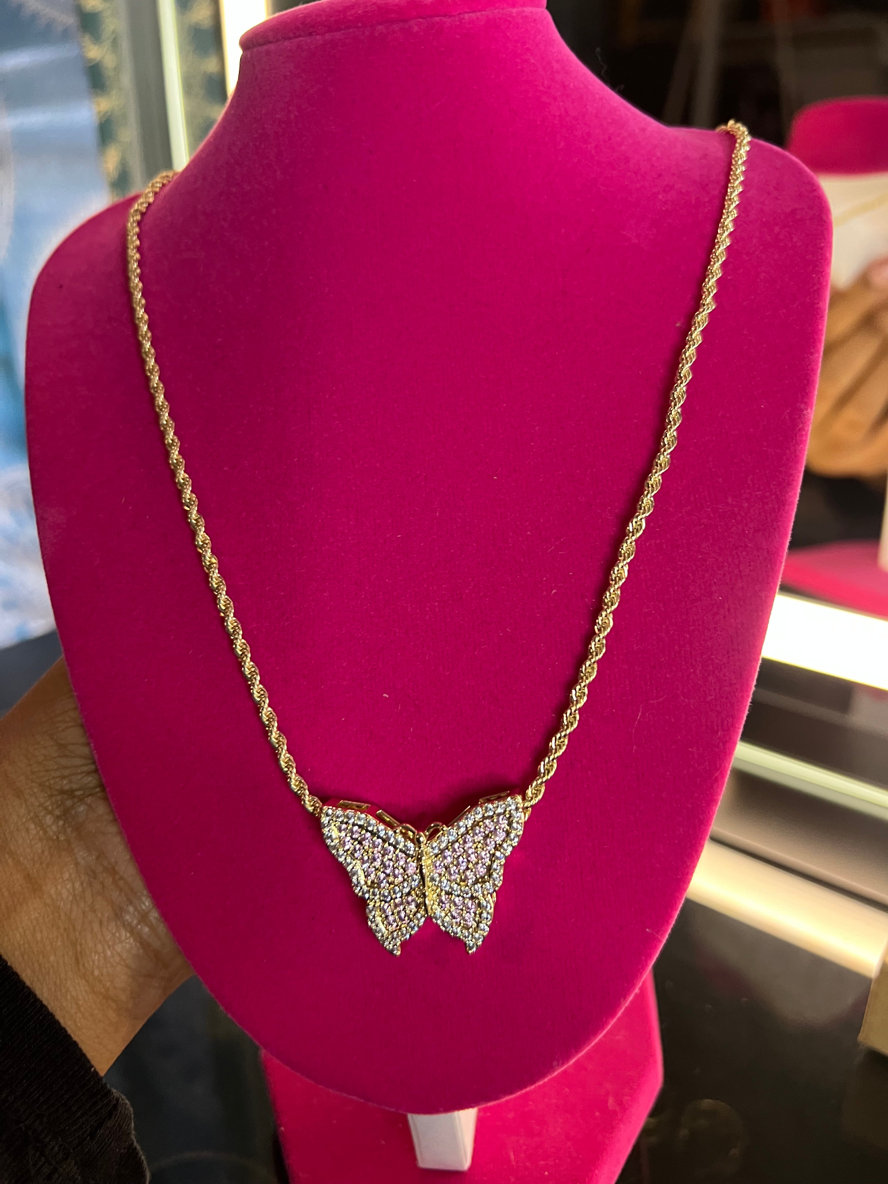 Bling butterfly rope chain
