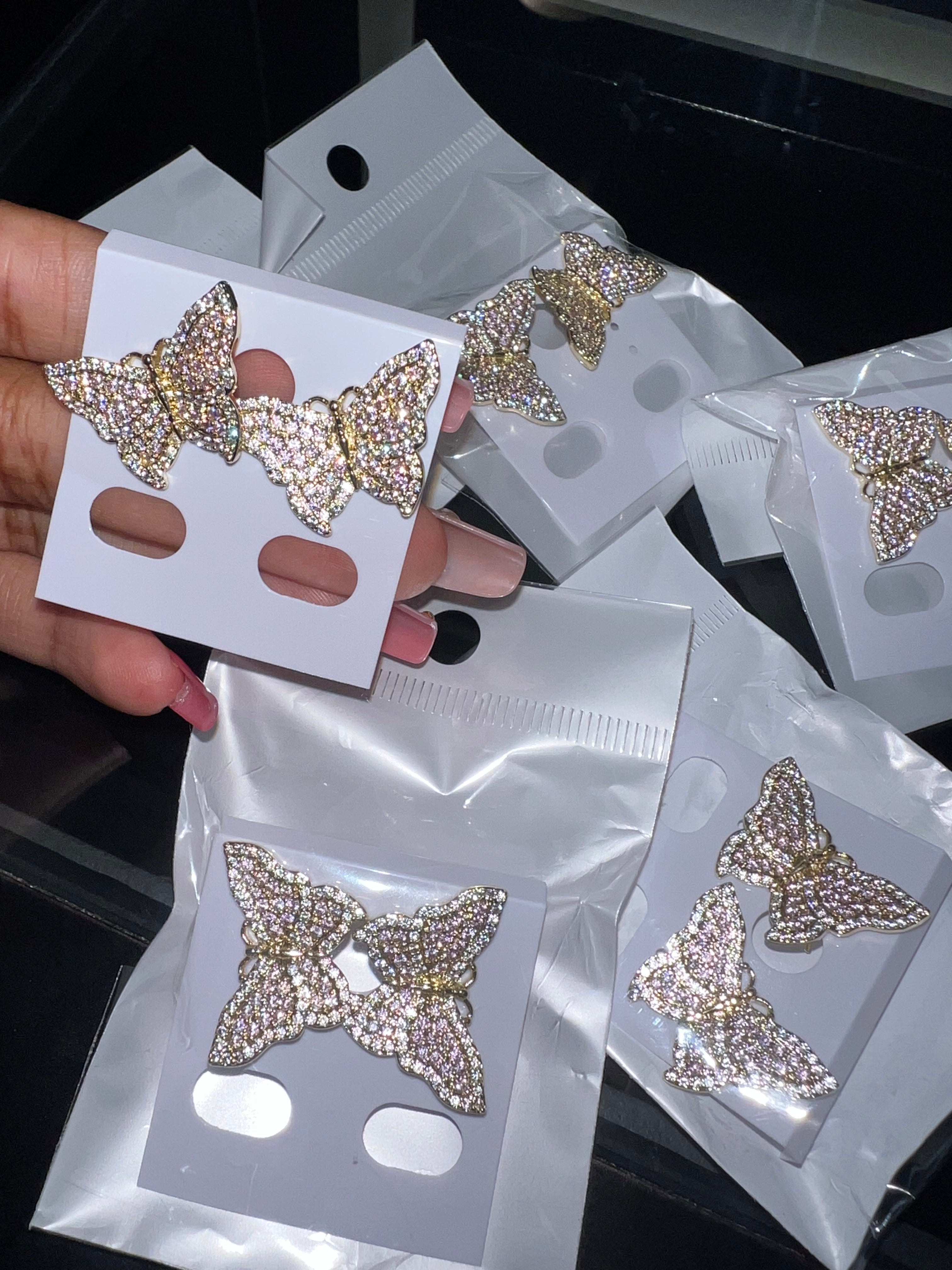 Bling butterfly earrings