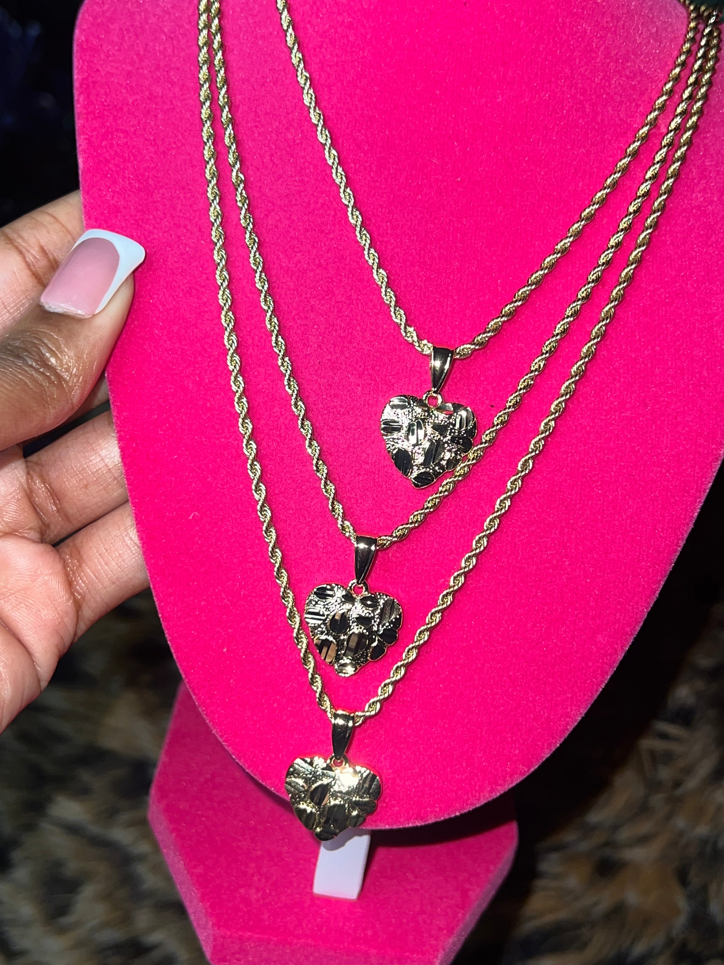 Nugget heart necklace