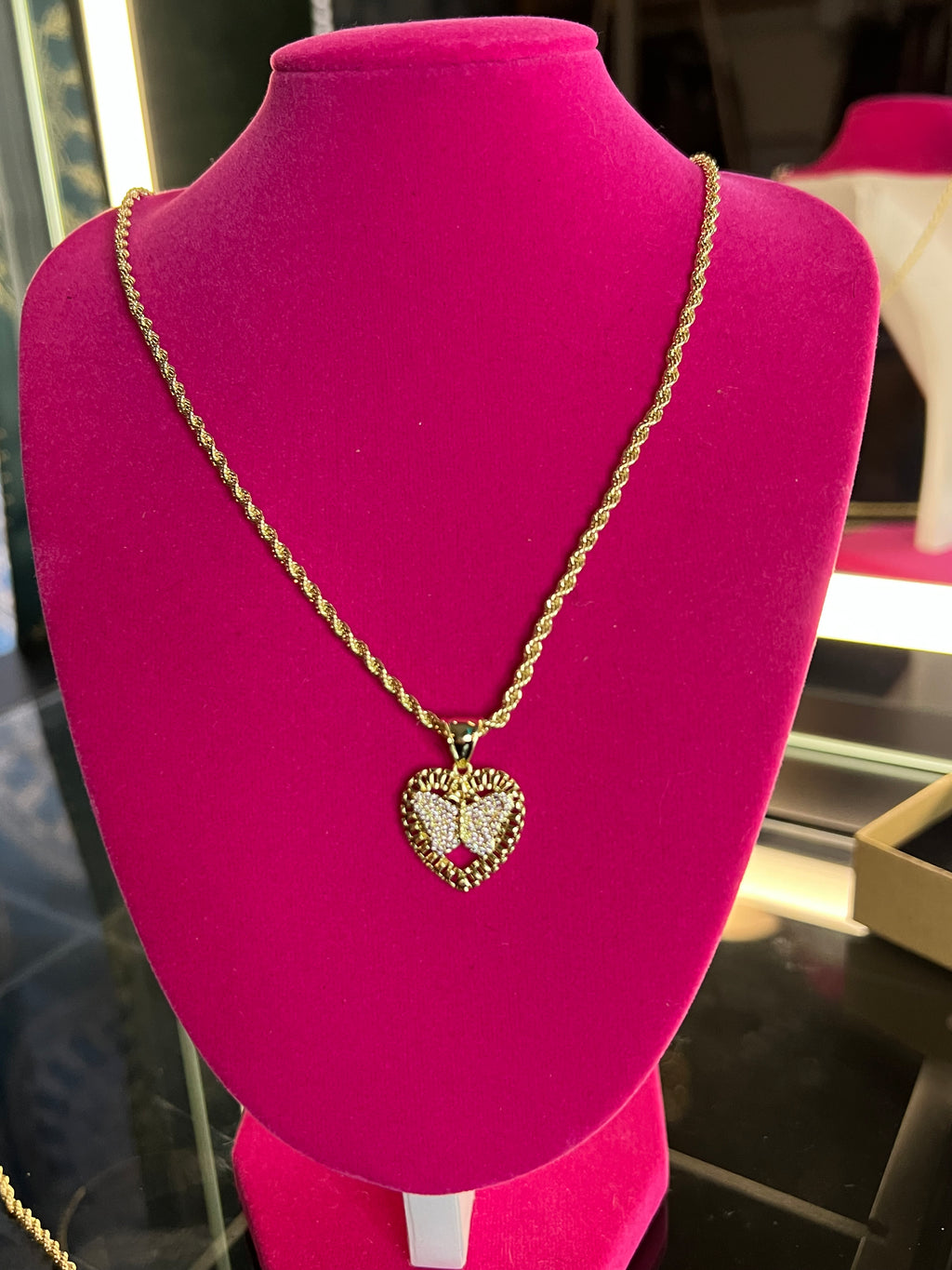 Bling Rolex butterfly necklace