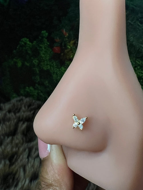 Bling butterfly nose ring