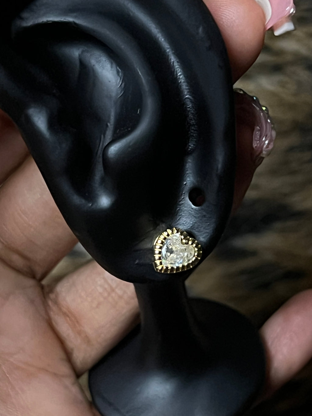 Bling heart earrings