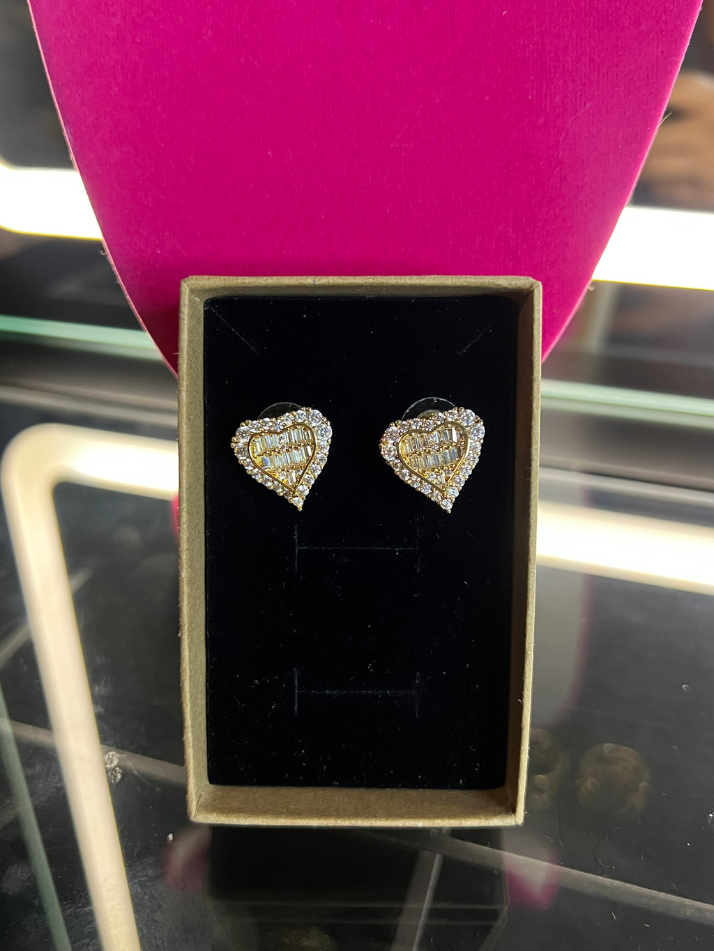 Bling heart studs