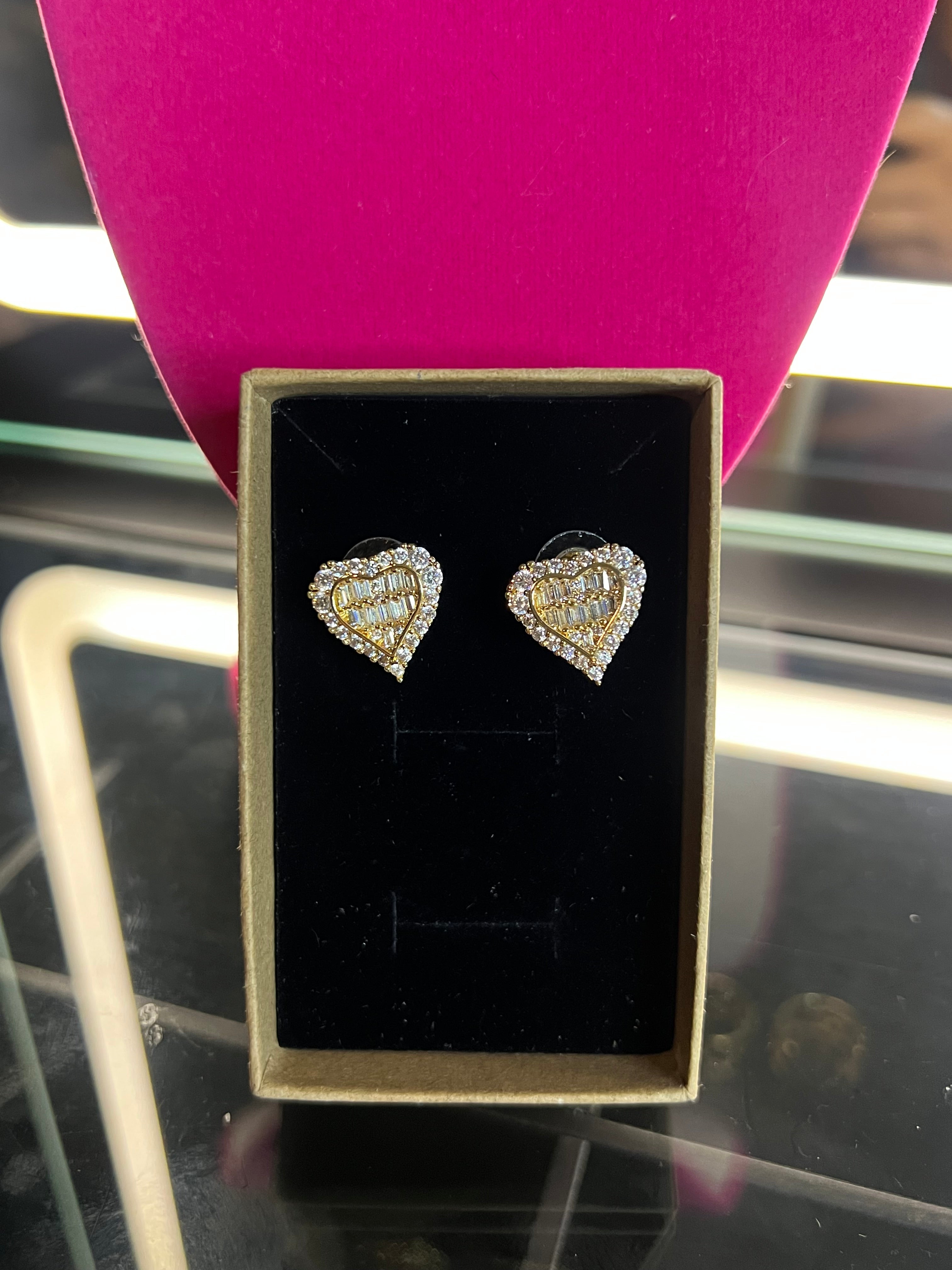 Bling heart studs