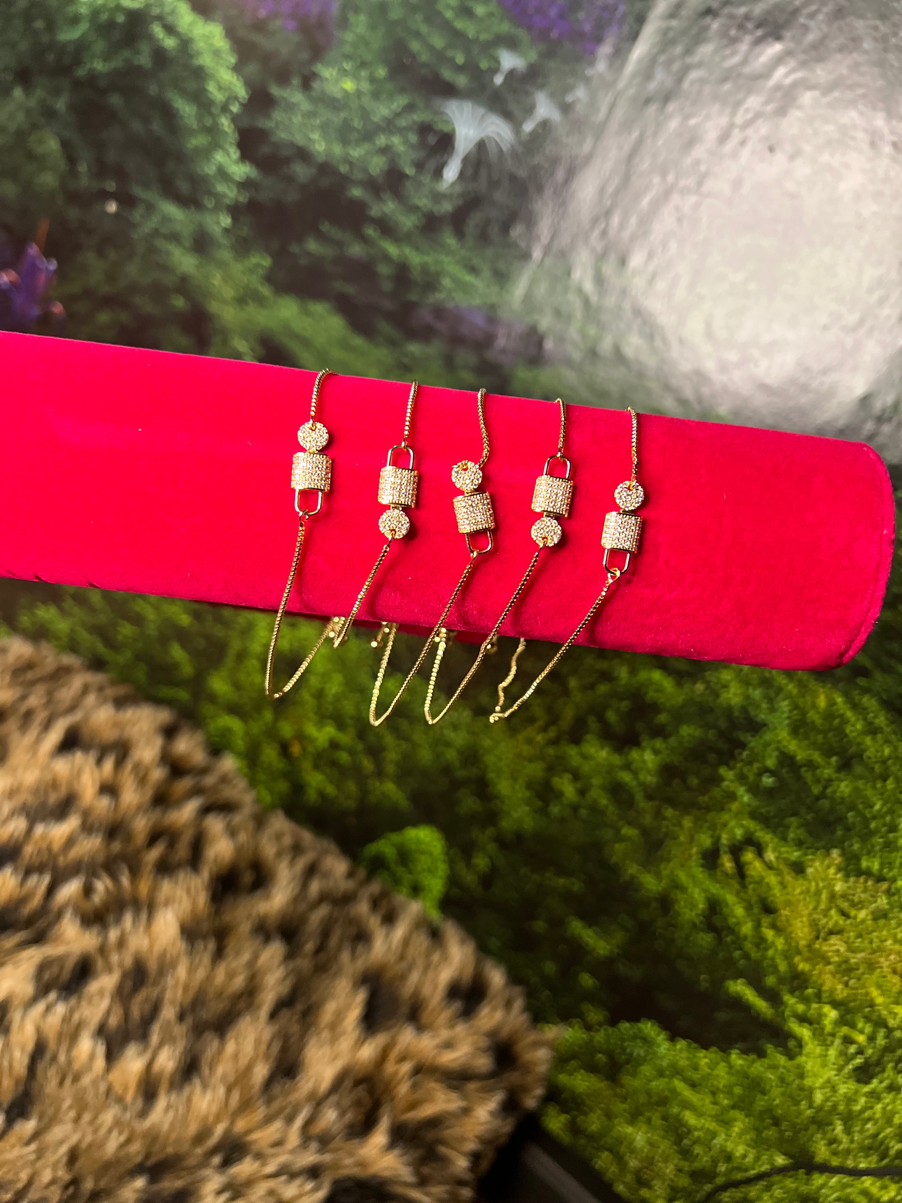 Bling Lock and key bracelet