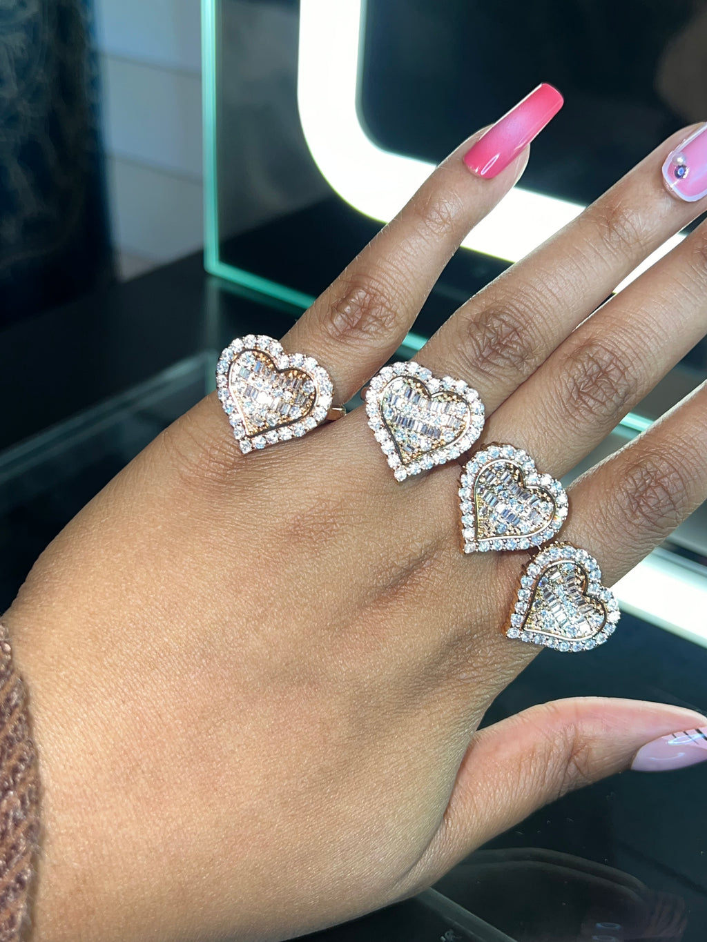 Full bling heart ring