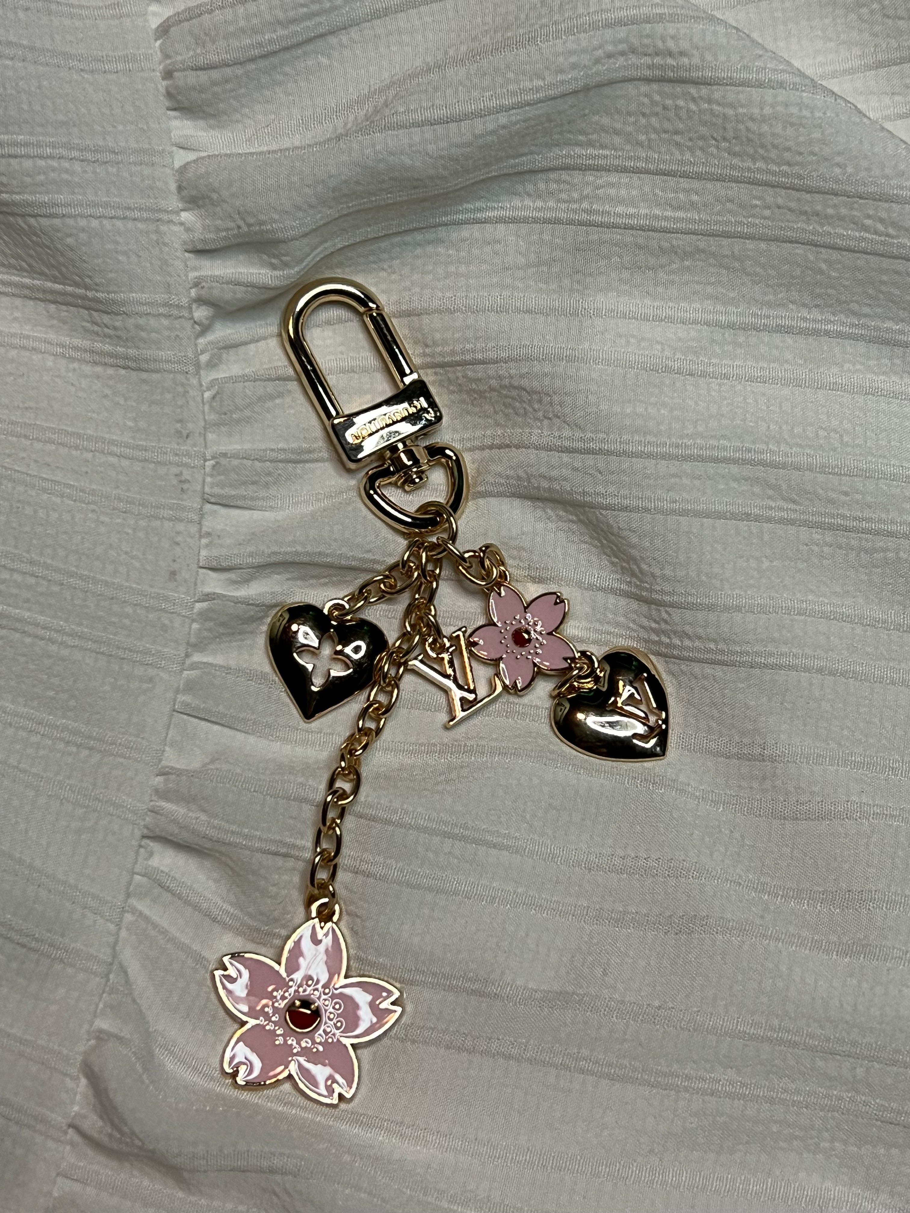 Pink flower keychain/bag charm