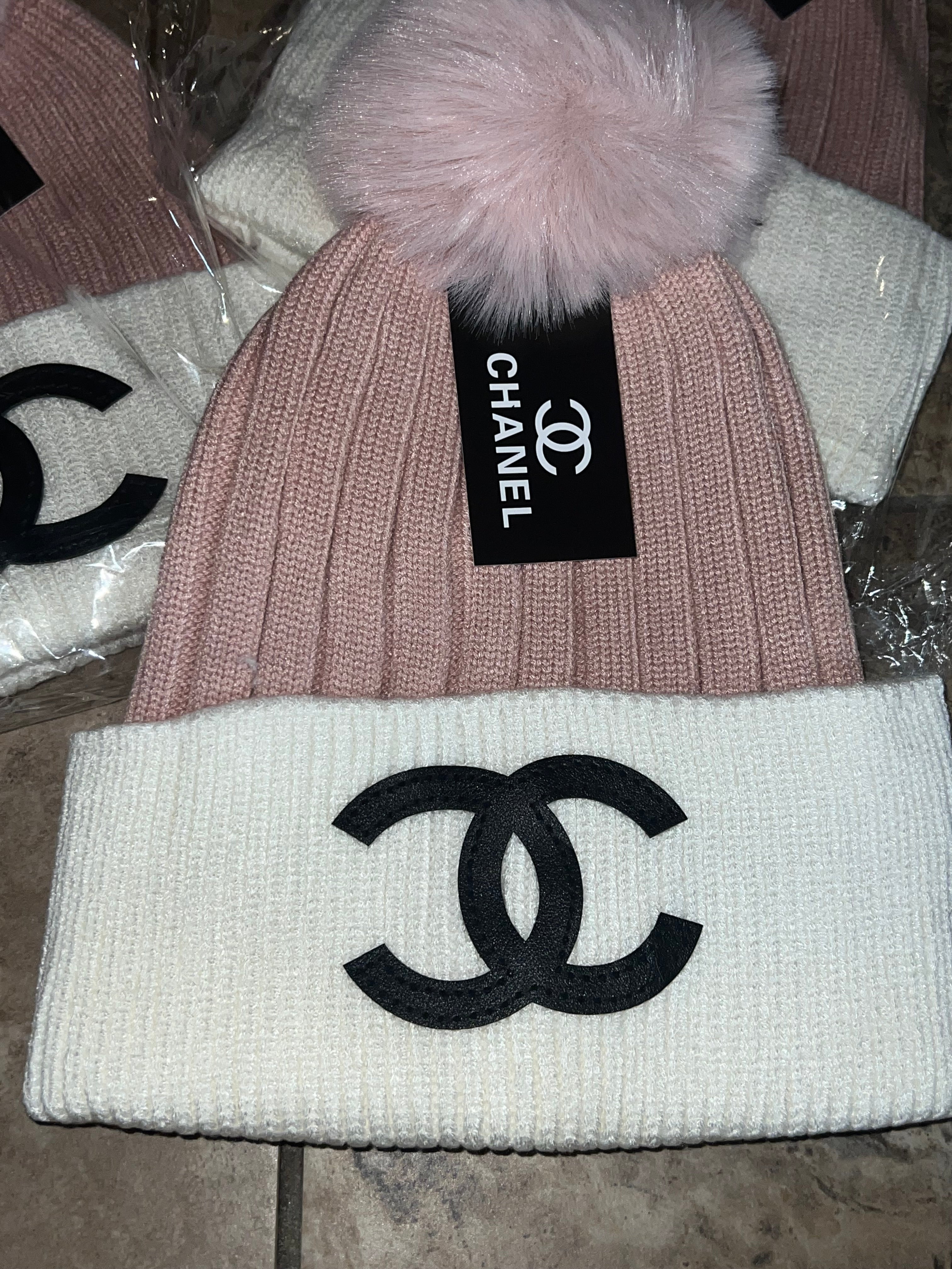 Pink C beanie