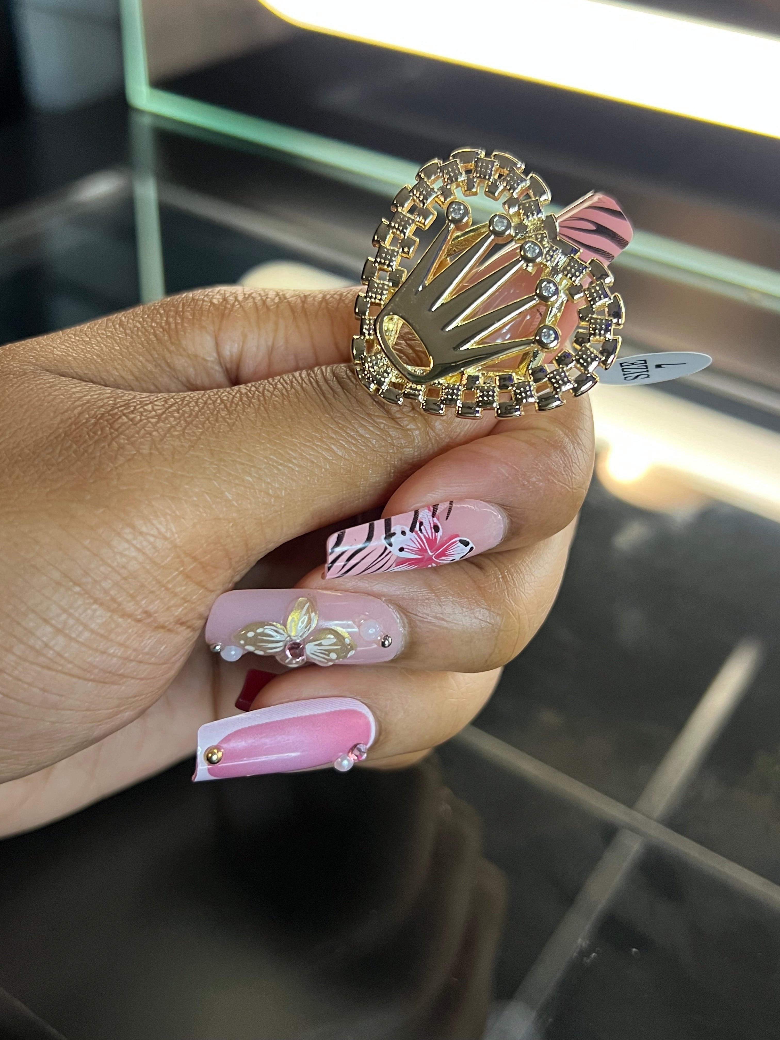 Bling Rolex heart ring