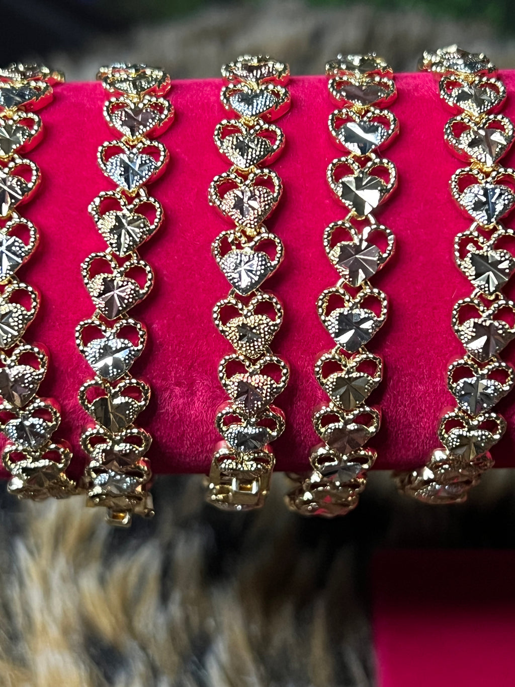 Tri color Heart bracelet