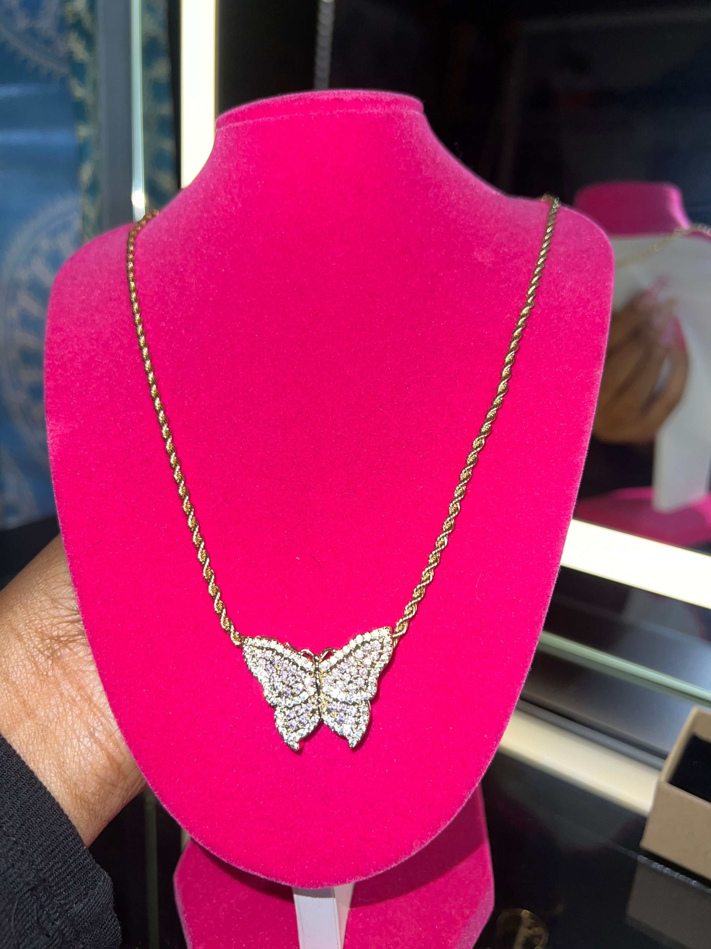 Bling butterfly rope chain