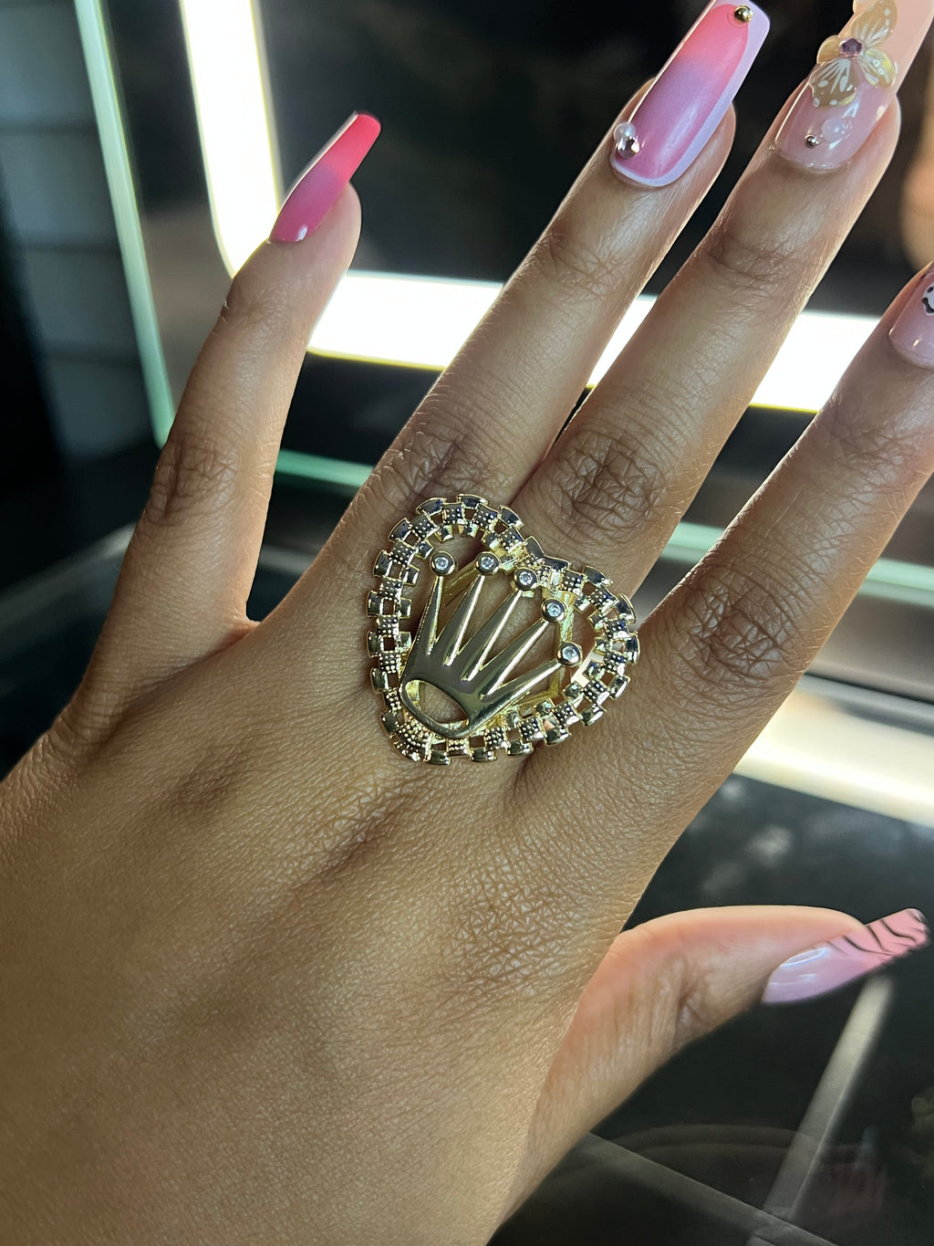 Bling Rolex heart ring