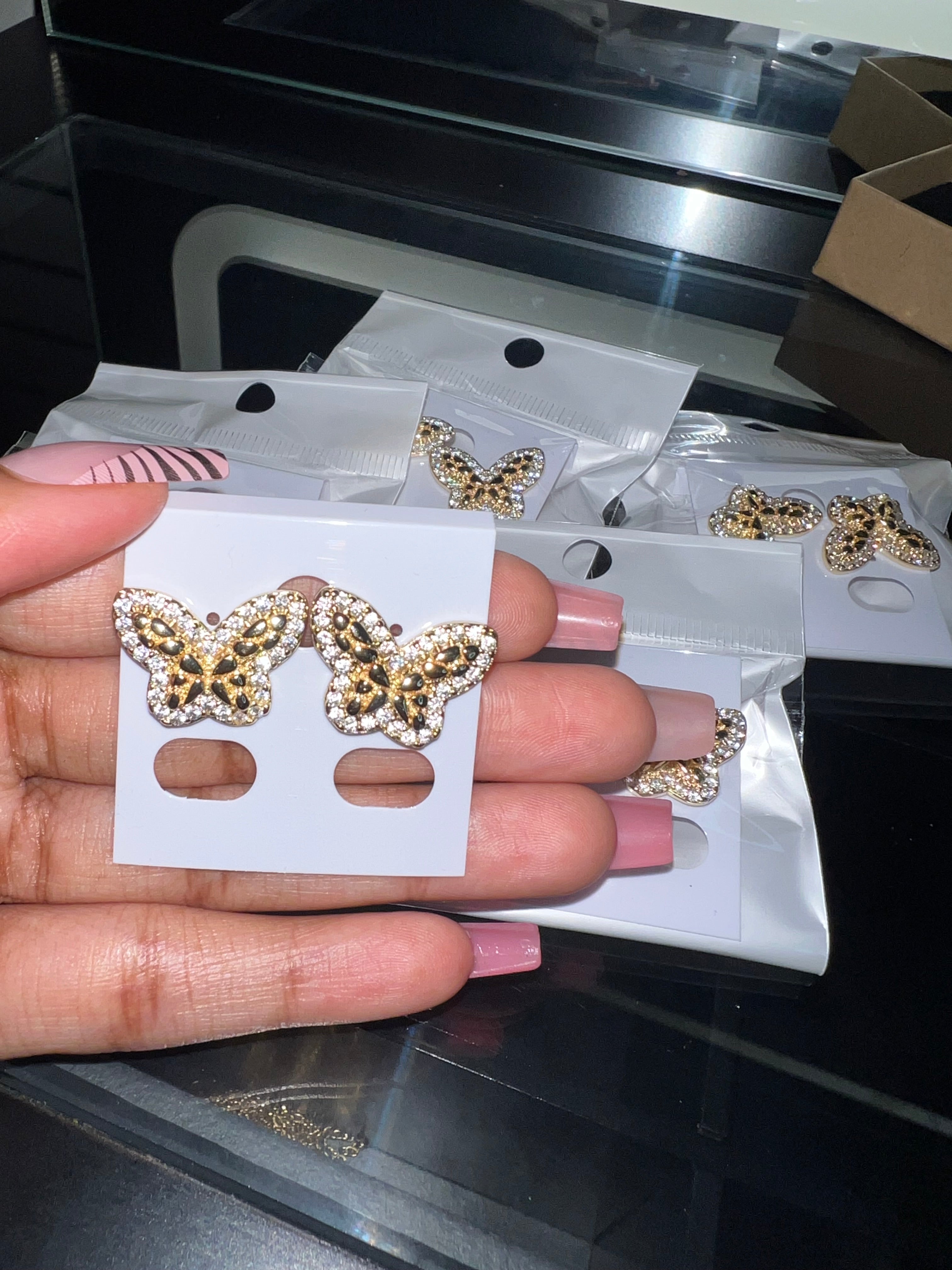 Nugget butterfly studs