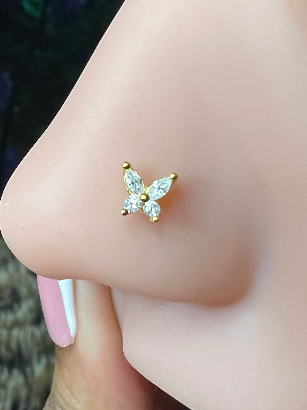 Bling butterfly nose ring