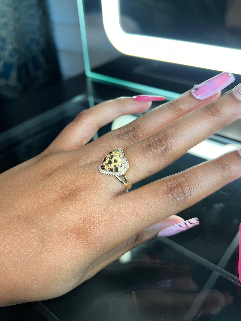 Bling nugget heart ring