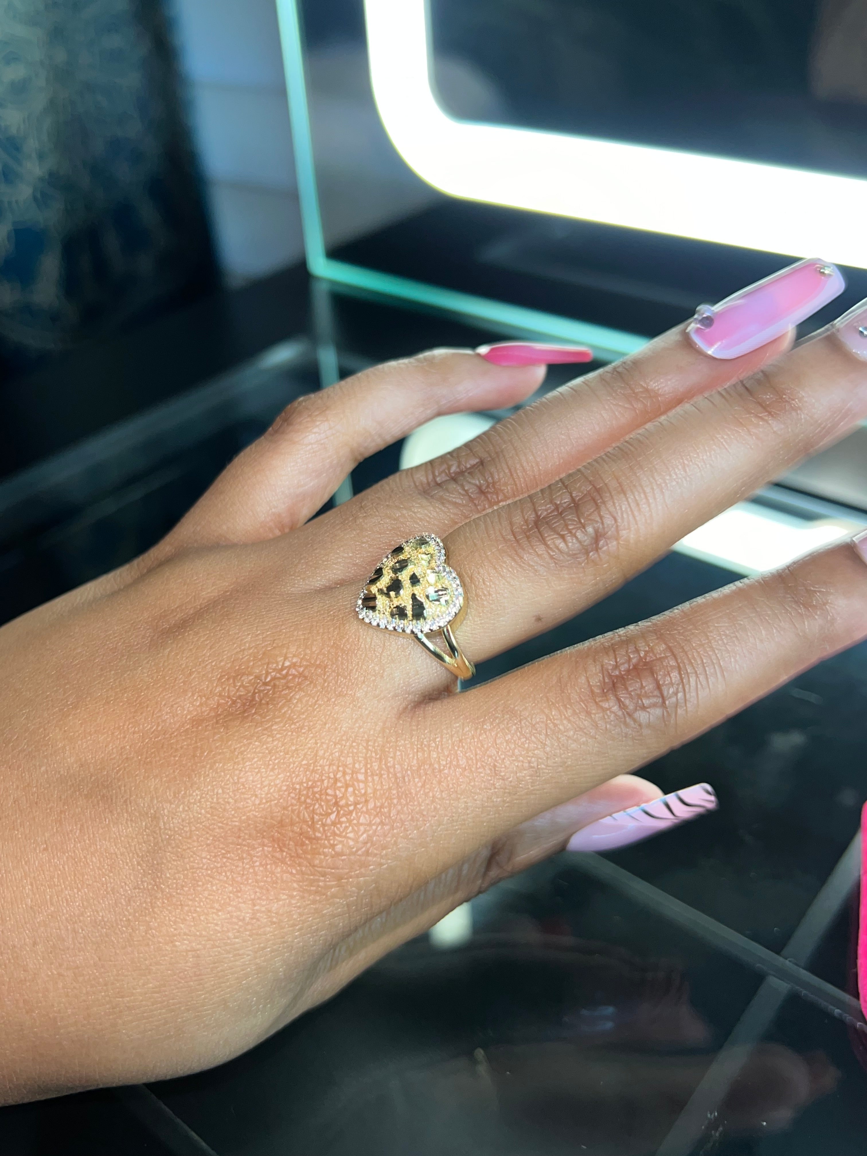 Bling nugget heart ring
