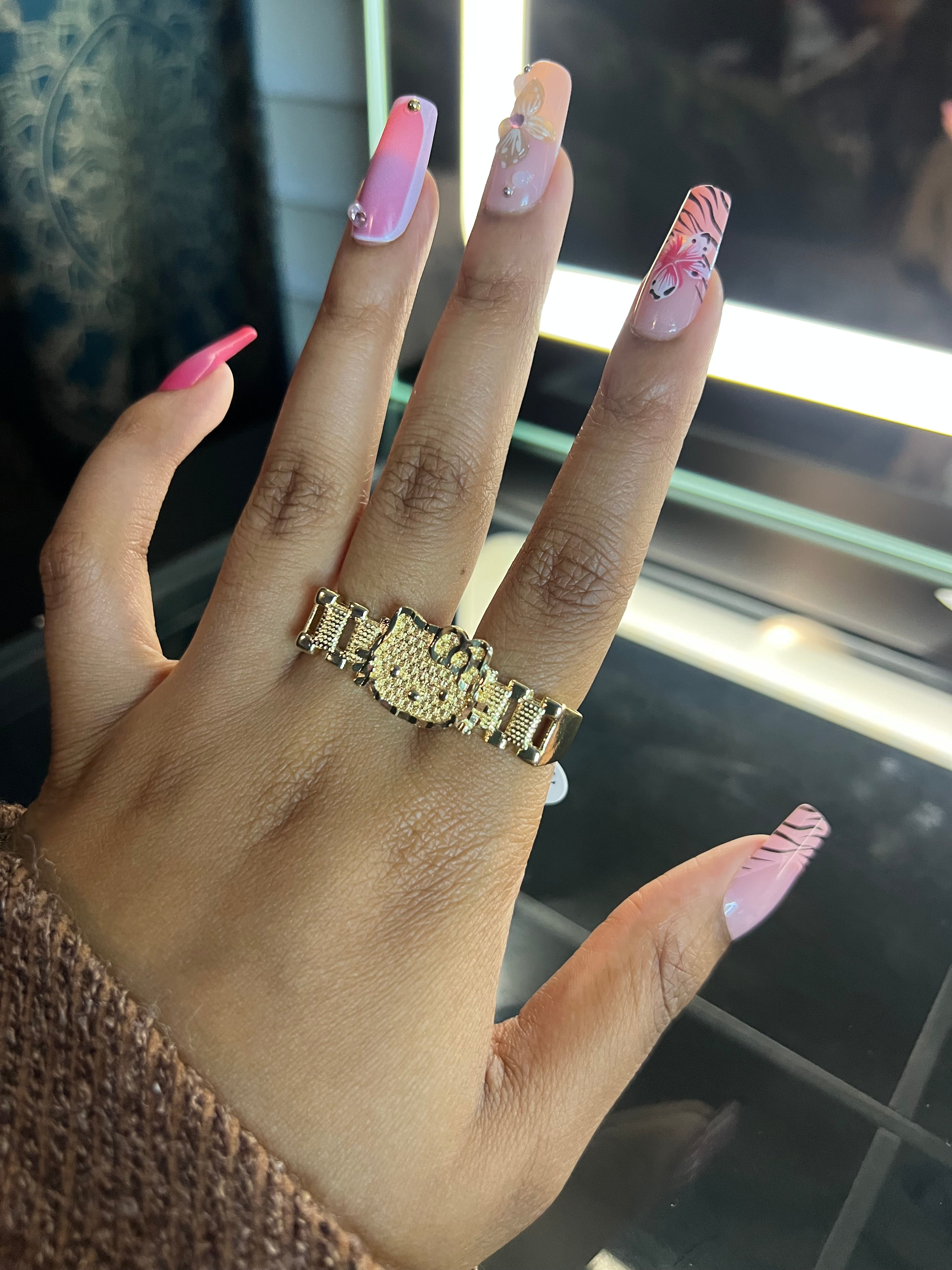 2 Finger hello kitty ring