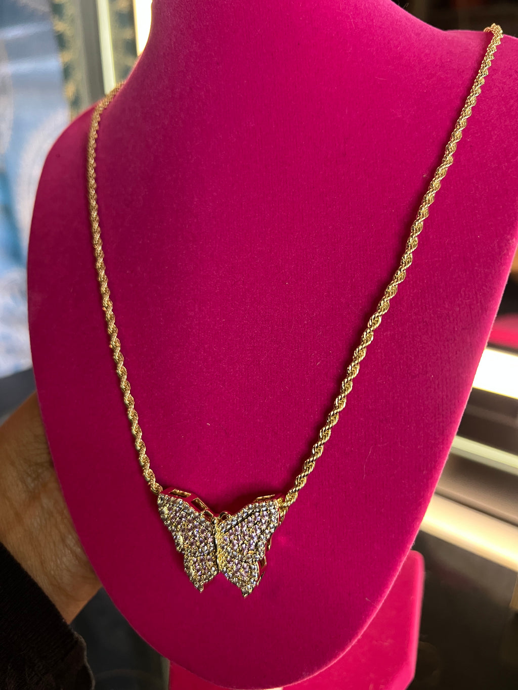 Bling butterfly rope chain