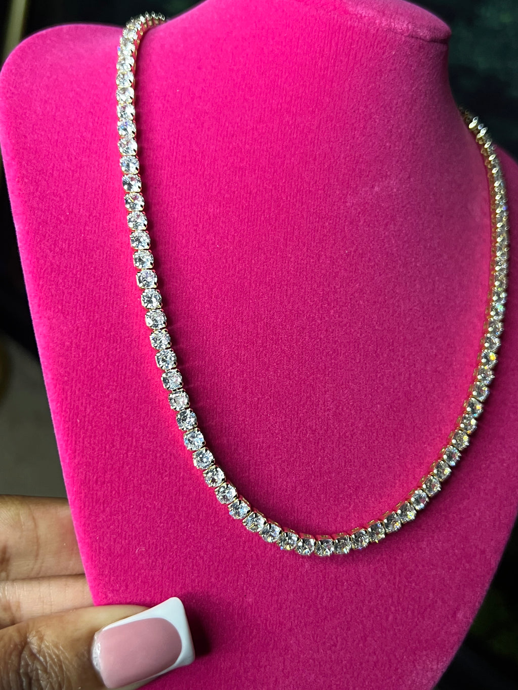 Gold tennis chain 16 inch