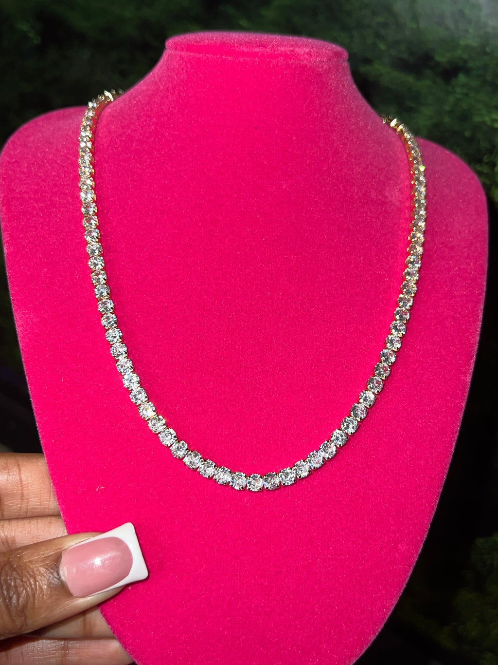 Gold tennis chain 16 inch