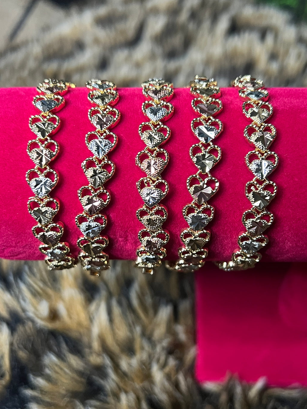 Tri color Heart bracelet