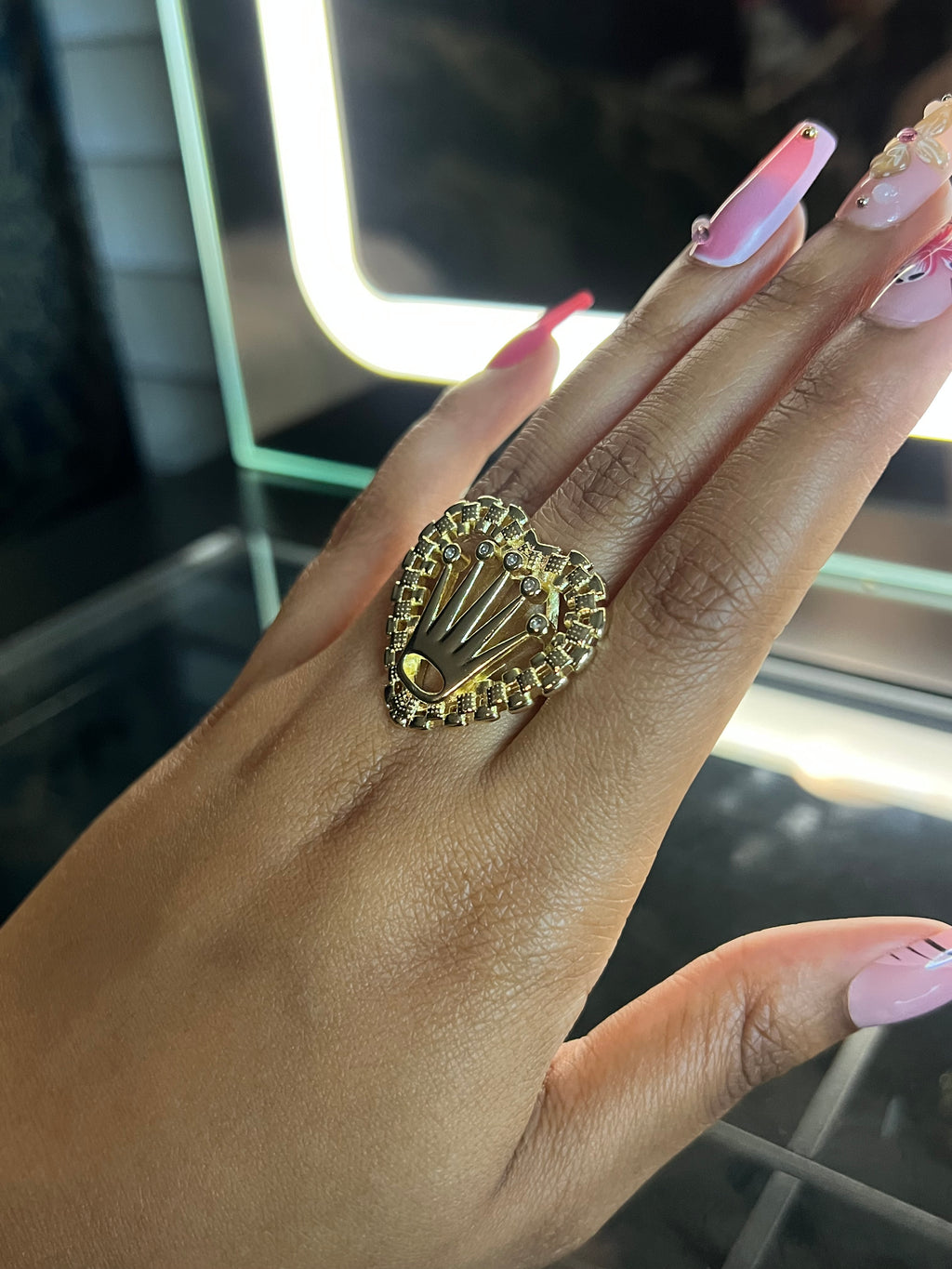 Bling Rolex heart ring